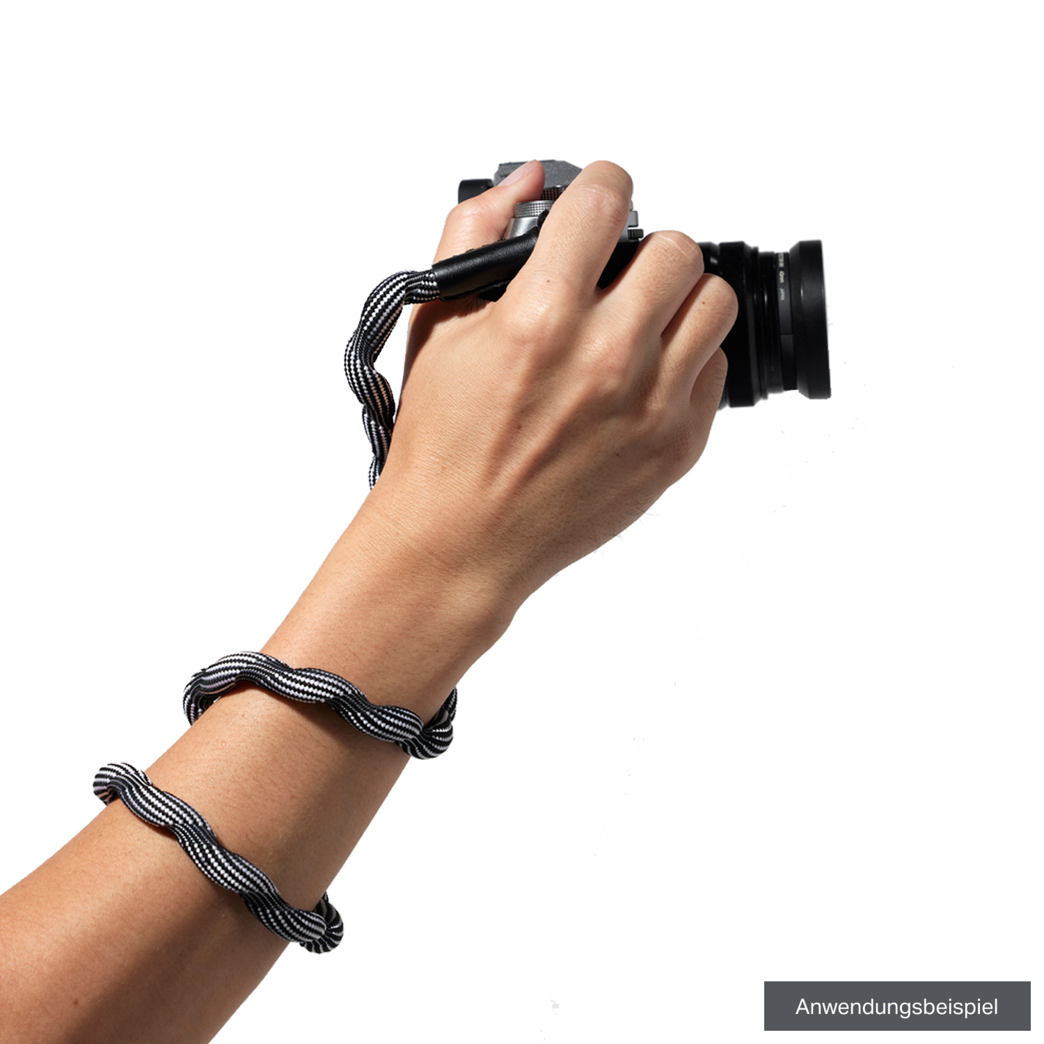 Artisan&Artist Kameragurt ACAM-708 Spiral-Cord Langversion schwarz-weiß