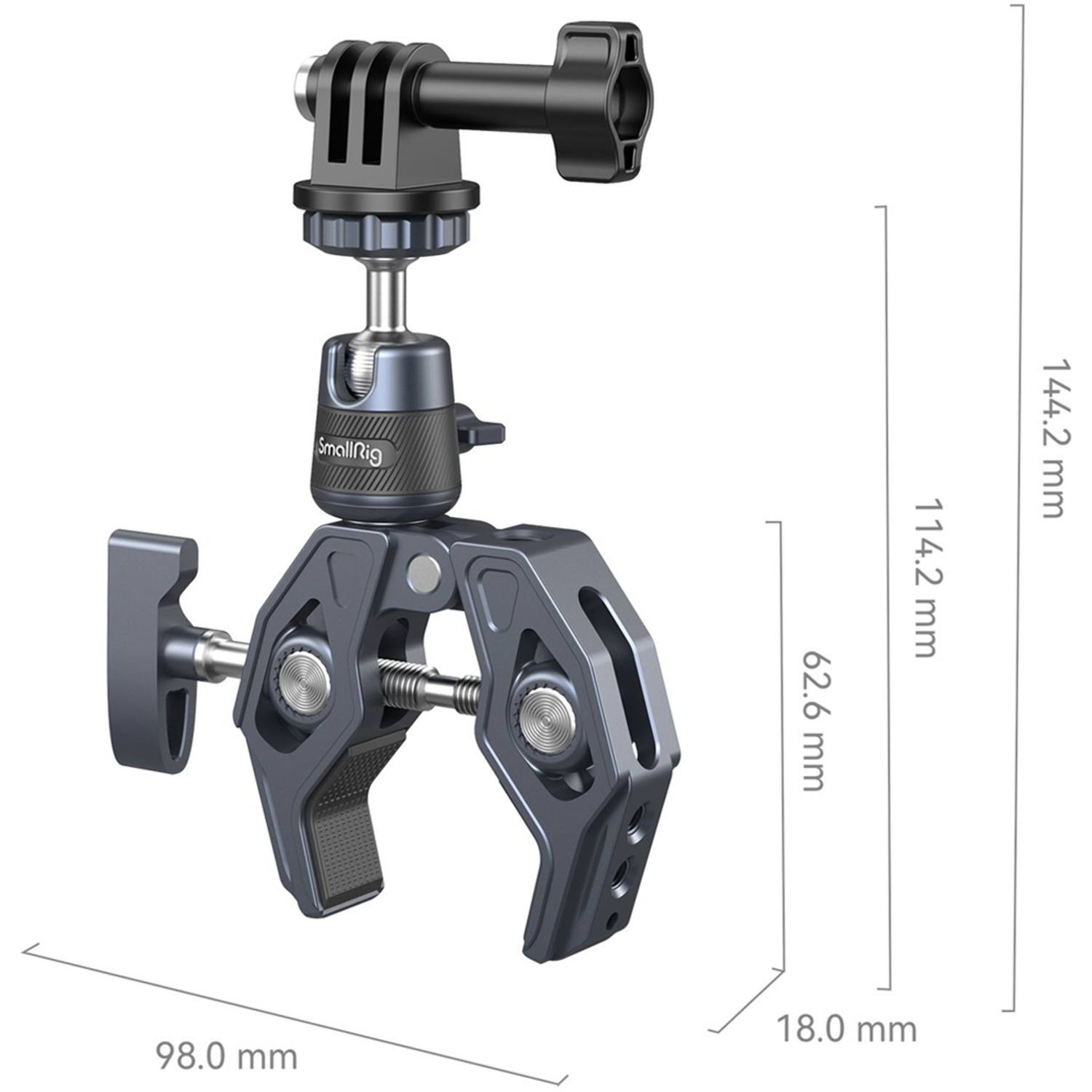 SmallRig Superklemme mit 360° Kugelkopfhalterung 4102B für Actioncams