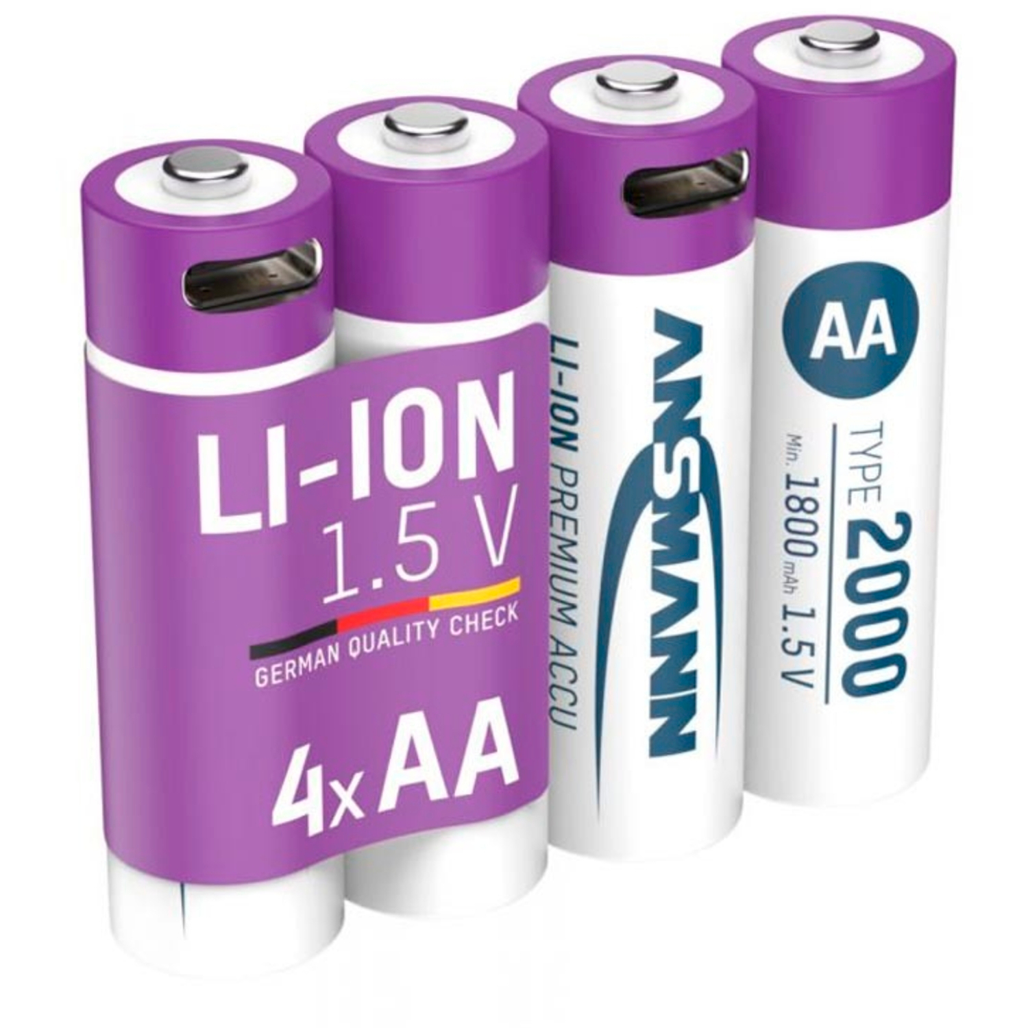 Ansmann Akku Typ 2000 USB-C AA Mignon Li-Ion 1,5V 4er Pack
