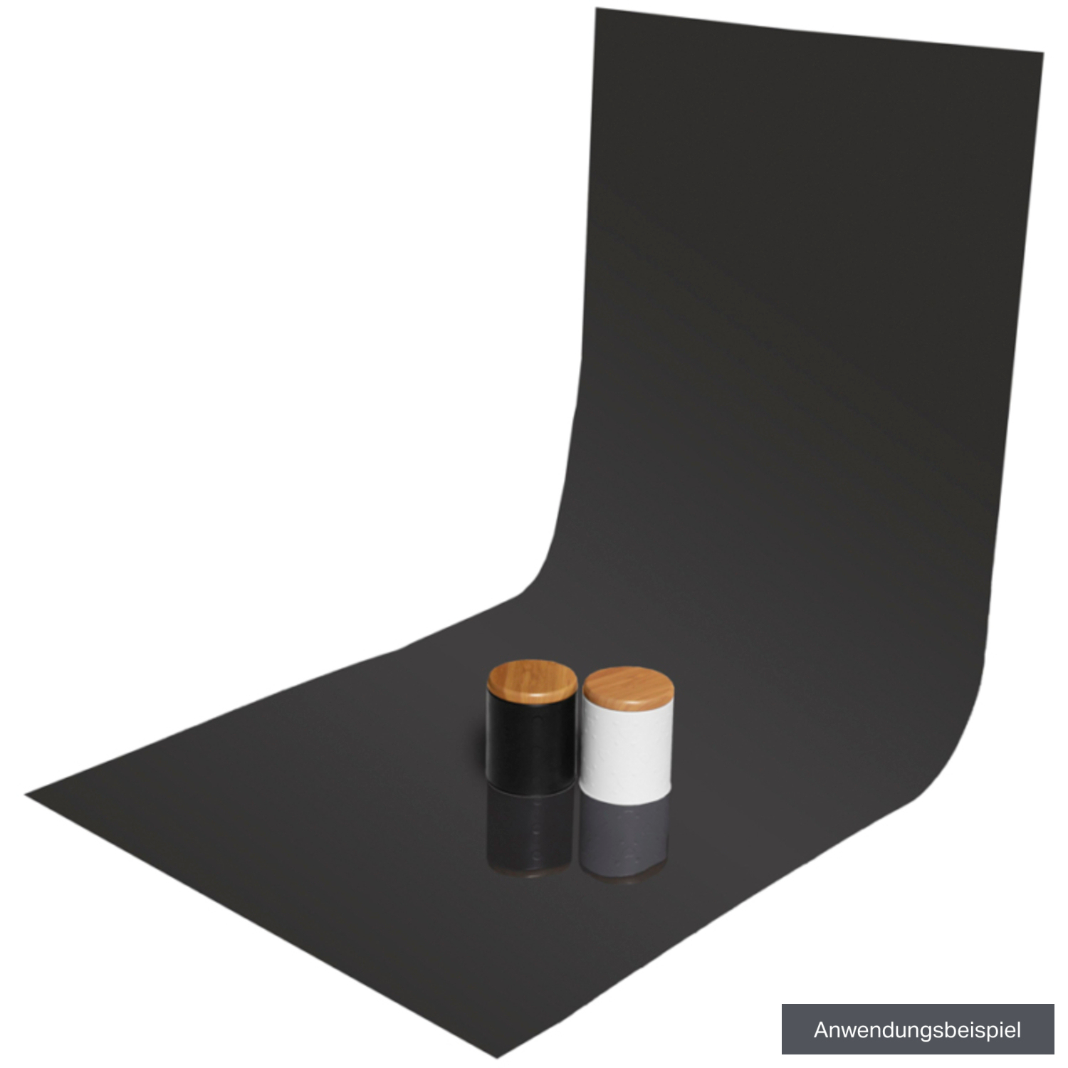 GlareOne PVC Hintergrund schwarz gespiegelt 60 x 130cm