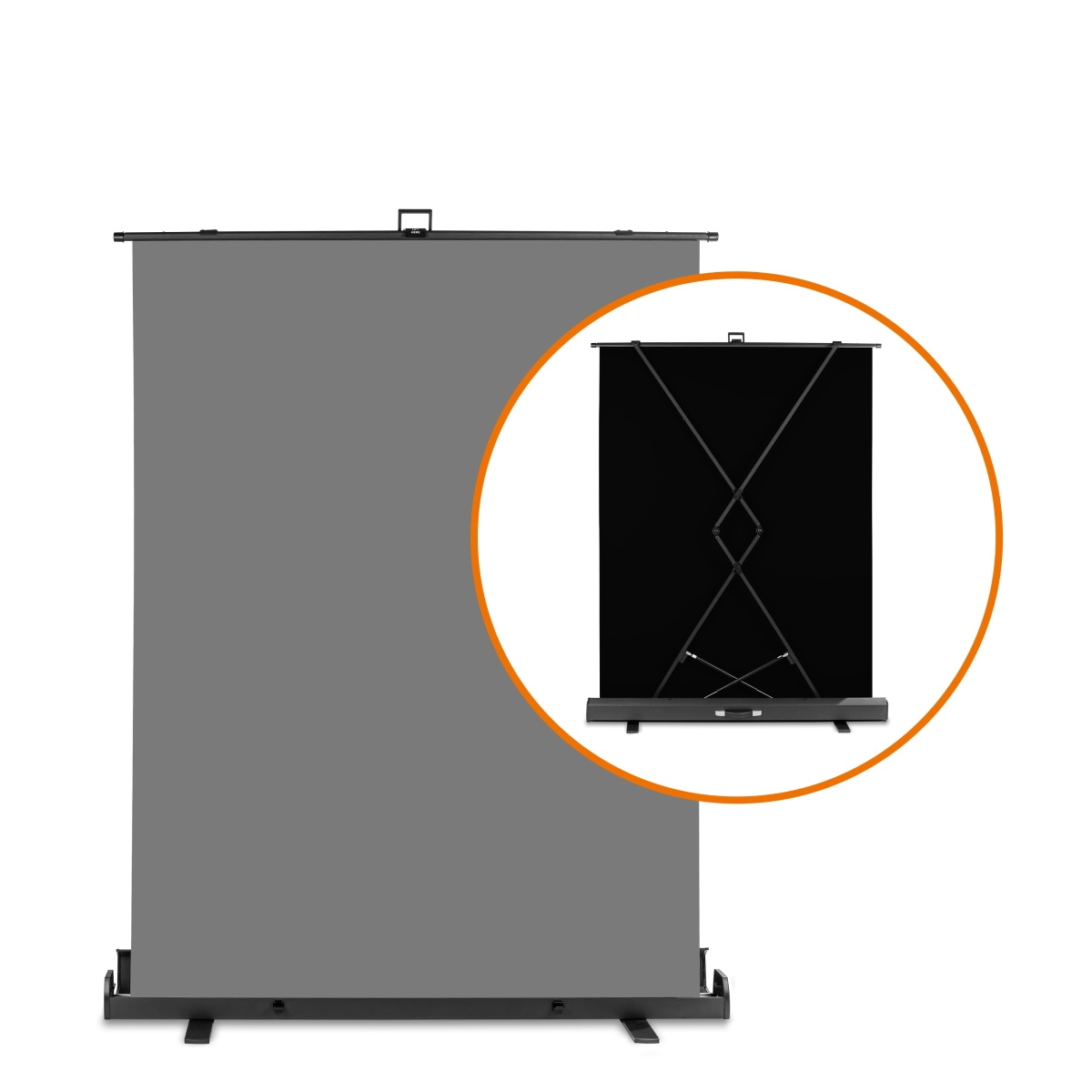 Walimex pro Roll-up Panel Hintergrund grau 155x200 cm