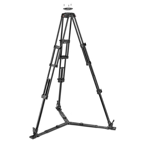 Manfrotto Alu Doppelrohr-Videostativ mit Bodenspinne