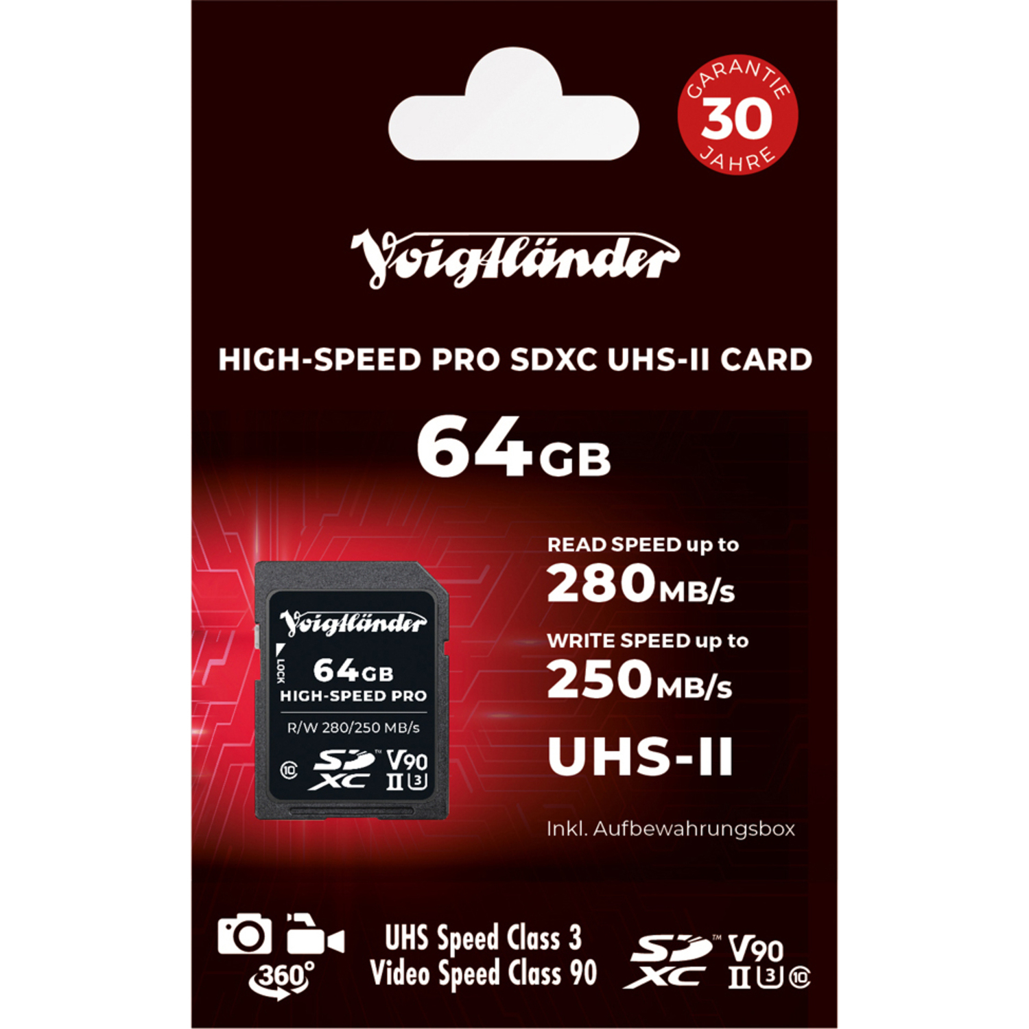 Voigtländer 64GB High-Speed Pro SDXC Class 10 UHS-II V90