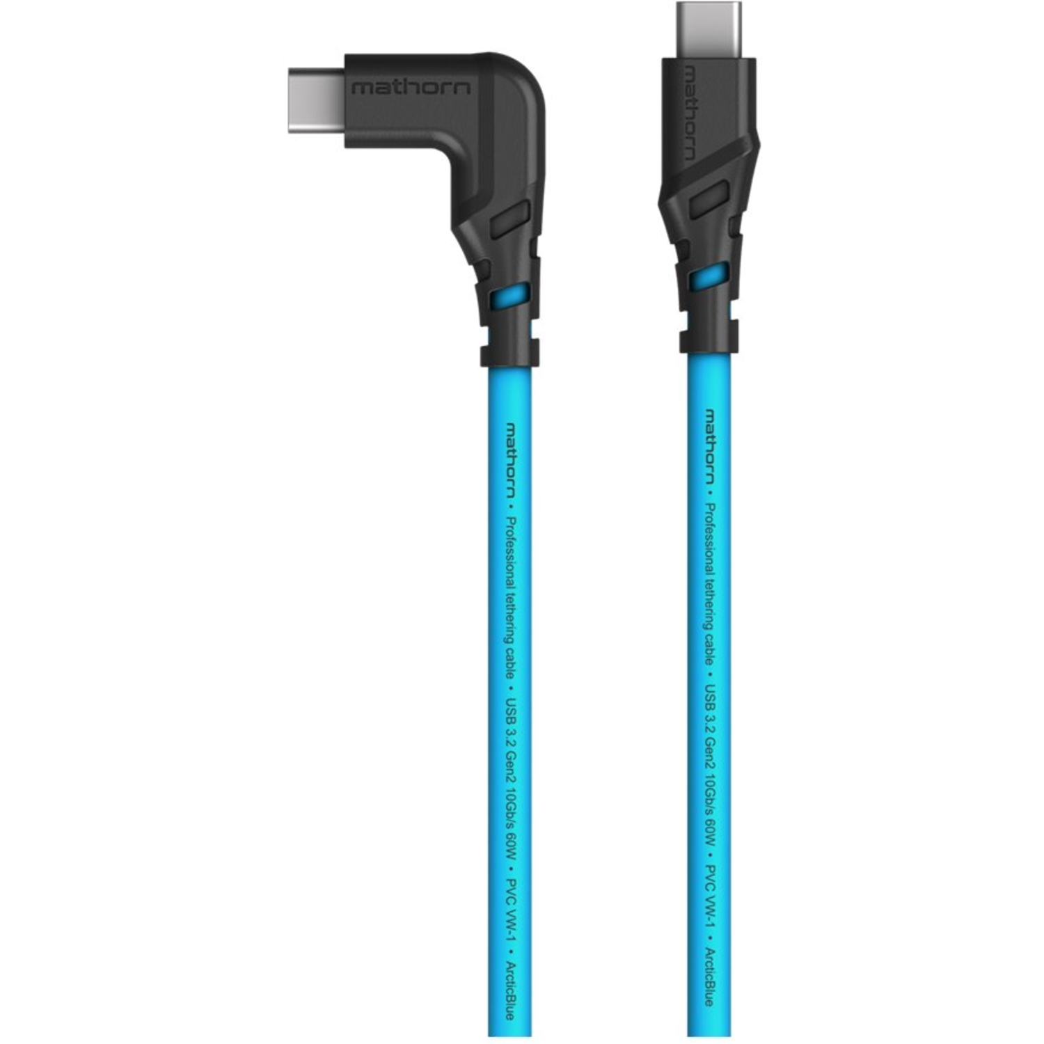 Mathorn MTC-511 USB C-C-Kabel 90° 5m Arctic Blue