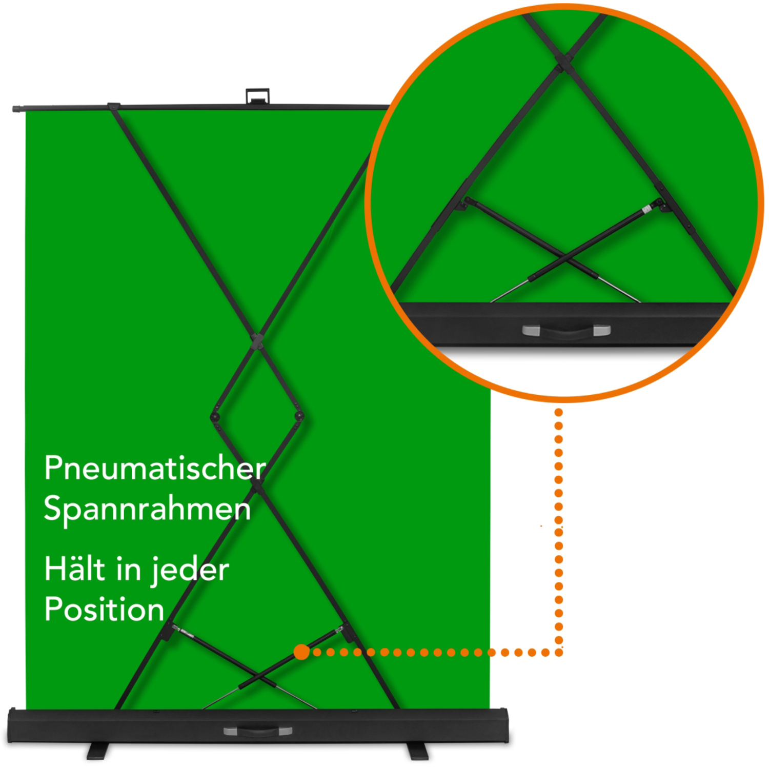 Walimex pro Hintergrund Roll-up Panel 165 x 220cm grün