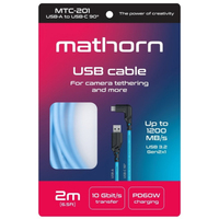 Mathorn USB C-A Kabel 90° 2m Arctic Blue