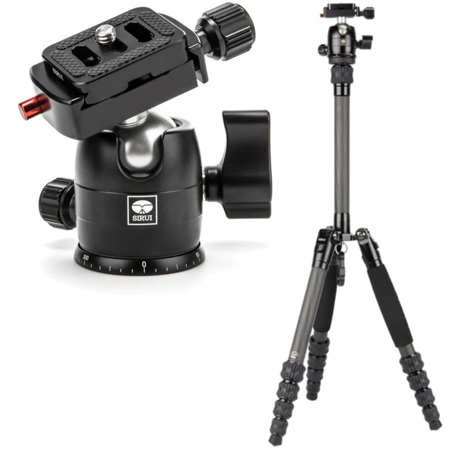 Sirui Traveler 5CX Reise Dreibeinstativ Carbon + B-00K Kugelkopf, schwarz
