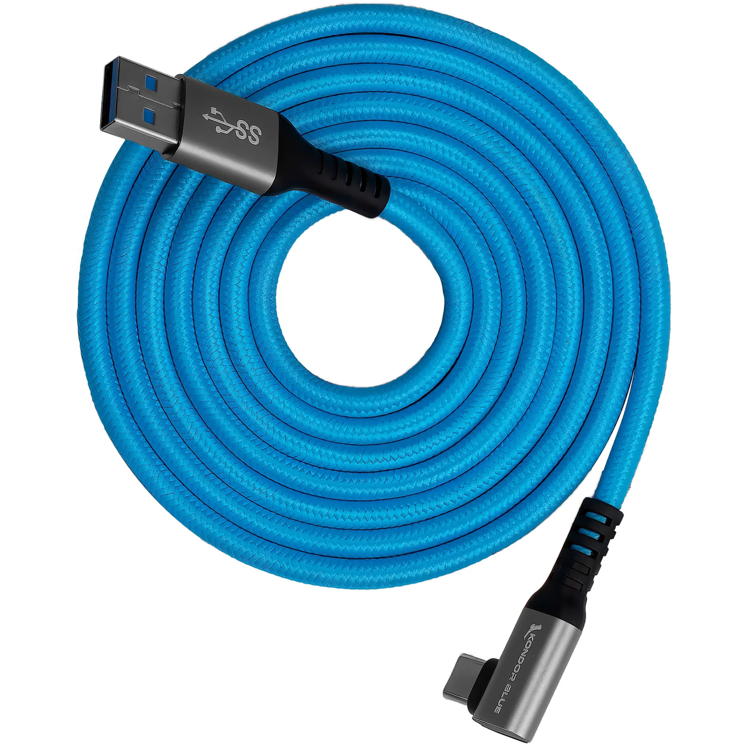 Kondor Blue Rechtwinkliges USB-A auf USB-C Daten- und Ladekabel 300 cm Kondor Blue