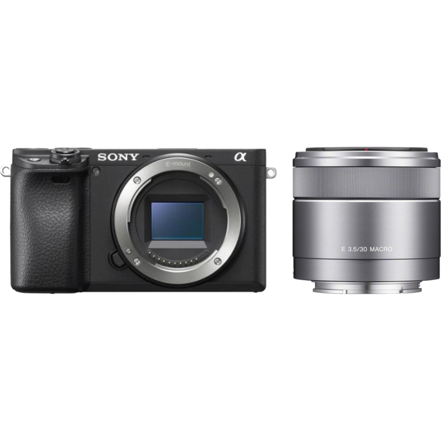 Sony Alpha 6400A mit E 30mm F3.5 Makro silber