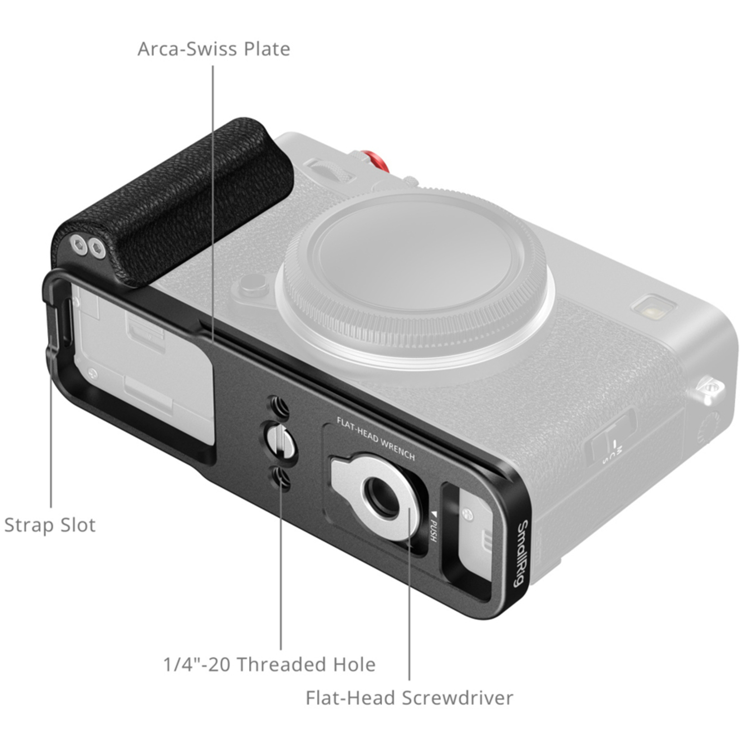 SmallRig L-förmige Montageplatte mit Silikongriff 5448 schwarz für Fujifilm X-E5