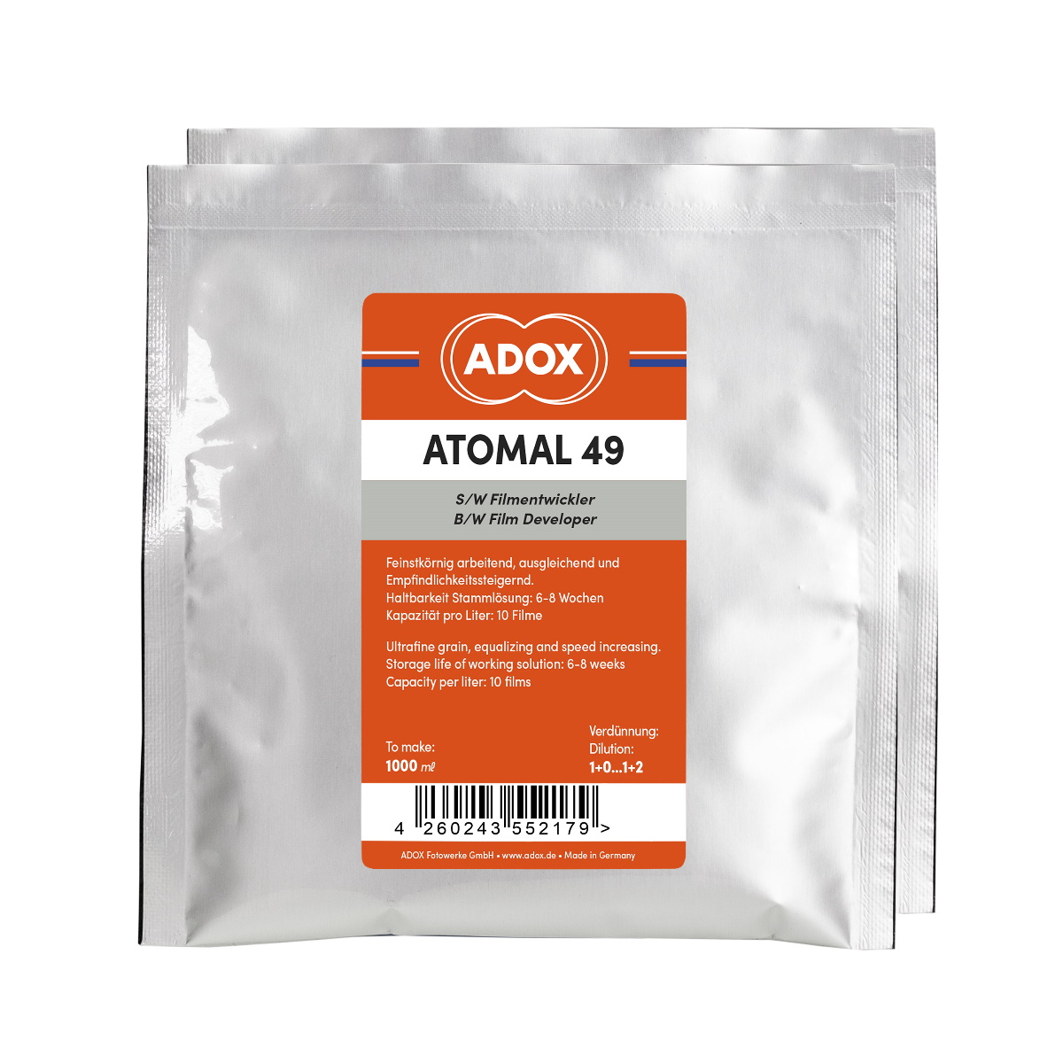 Adox ATOMAL 49 für 10 Filme zum Ansatz von 1000 ml