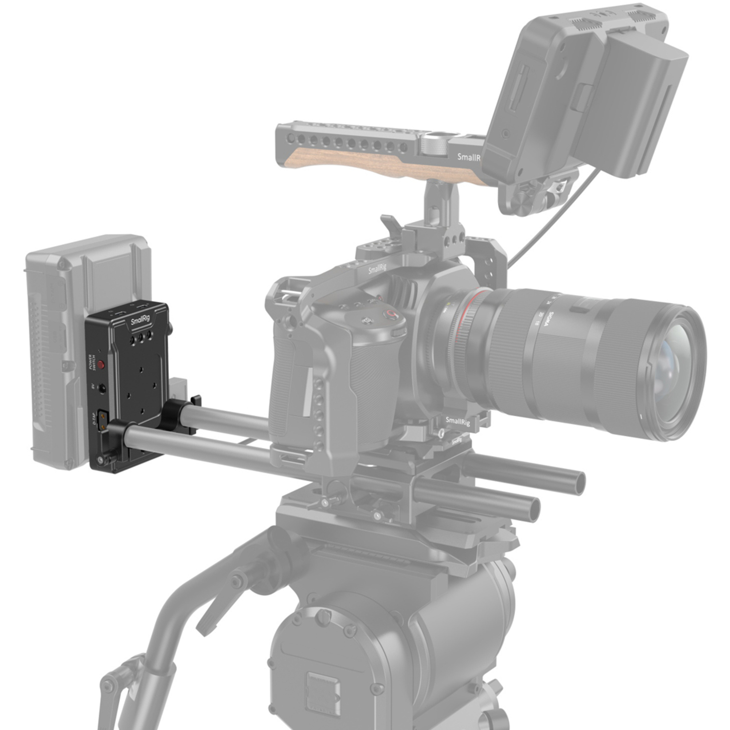 SmallRig V-Mount Batterieadapter-Platte mit doppelter Stabklemme 3498B