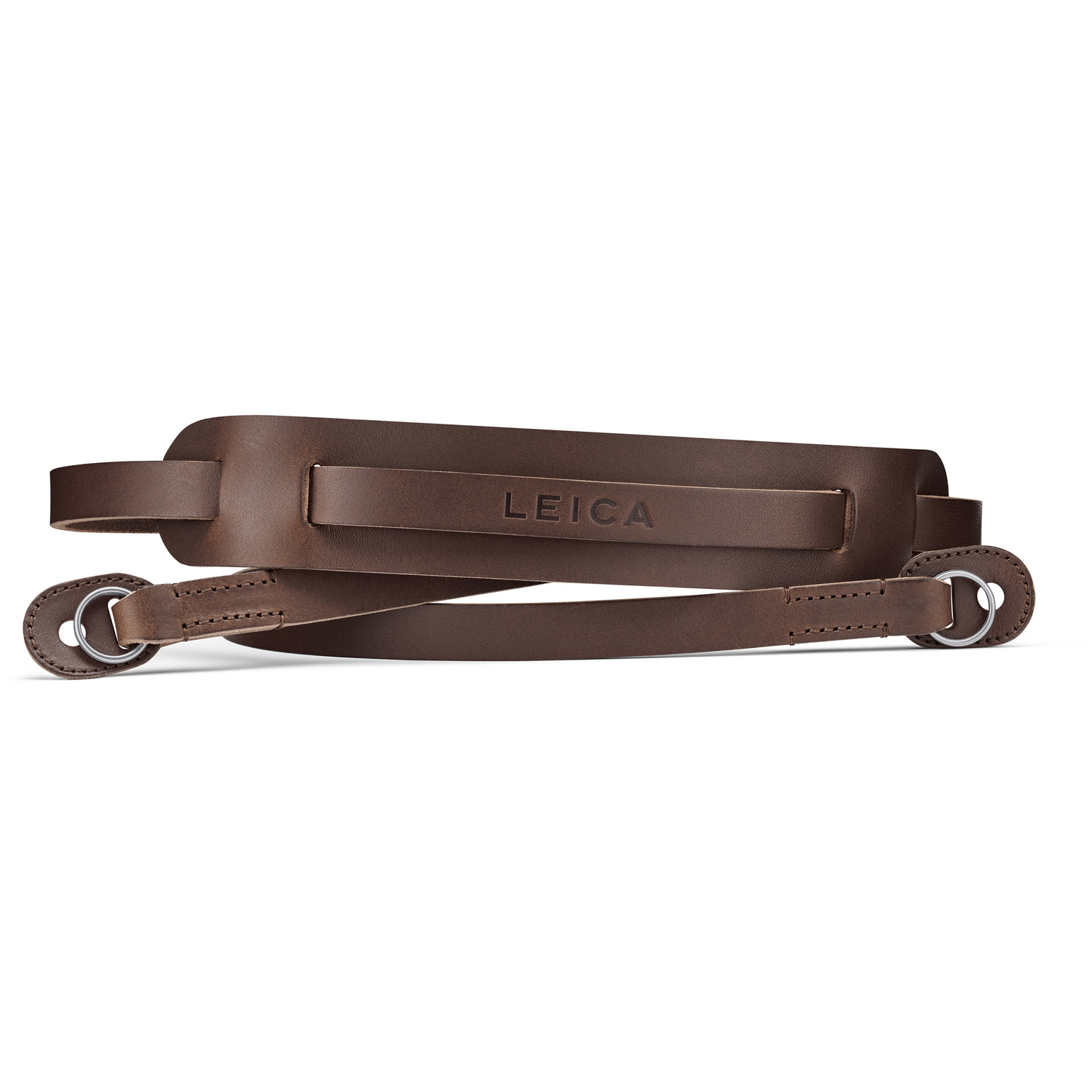 Leica Kameragurt mit Schulterpolster aus Leder dunkelbraun für M11
