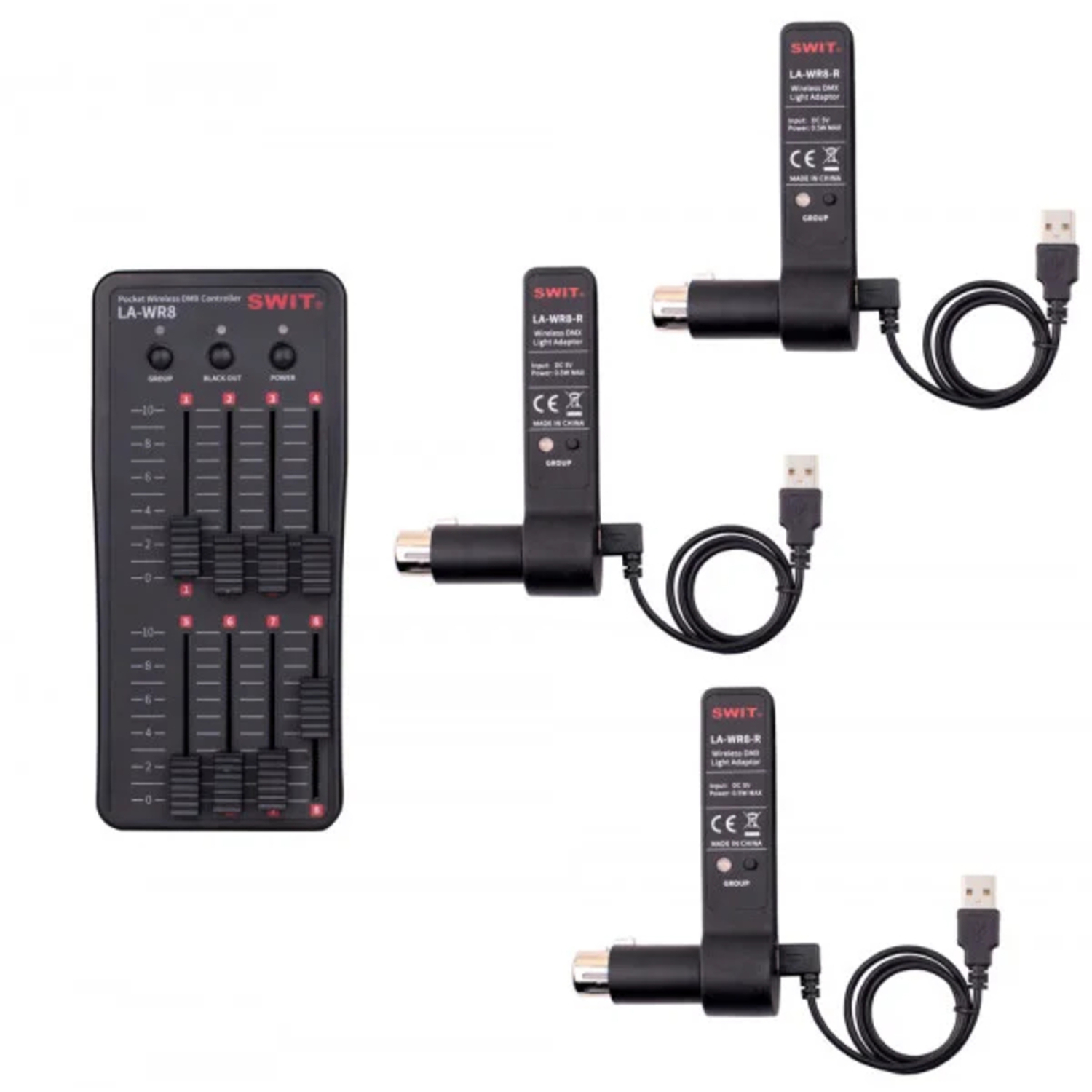 SWIT LA-WR8 Tx + 3 Rx Pocket Wireless DMX Controller Set