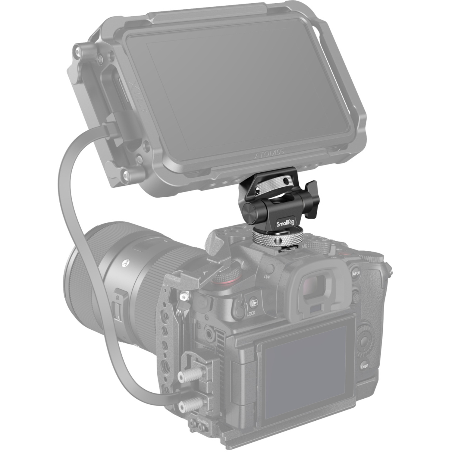 SmallRig Schwenk- und neigbare Monitorhalterung mit Cold Shoe Halterung 2905B