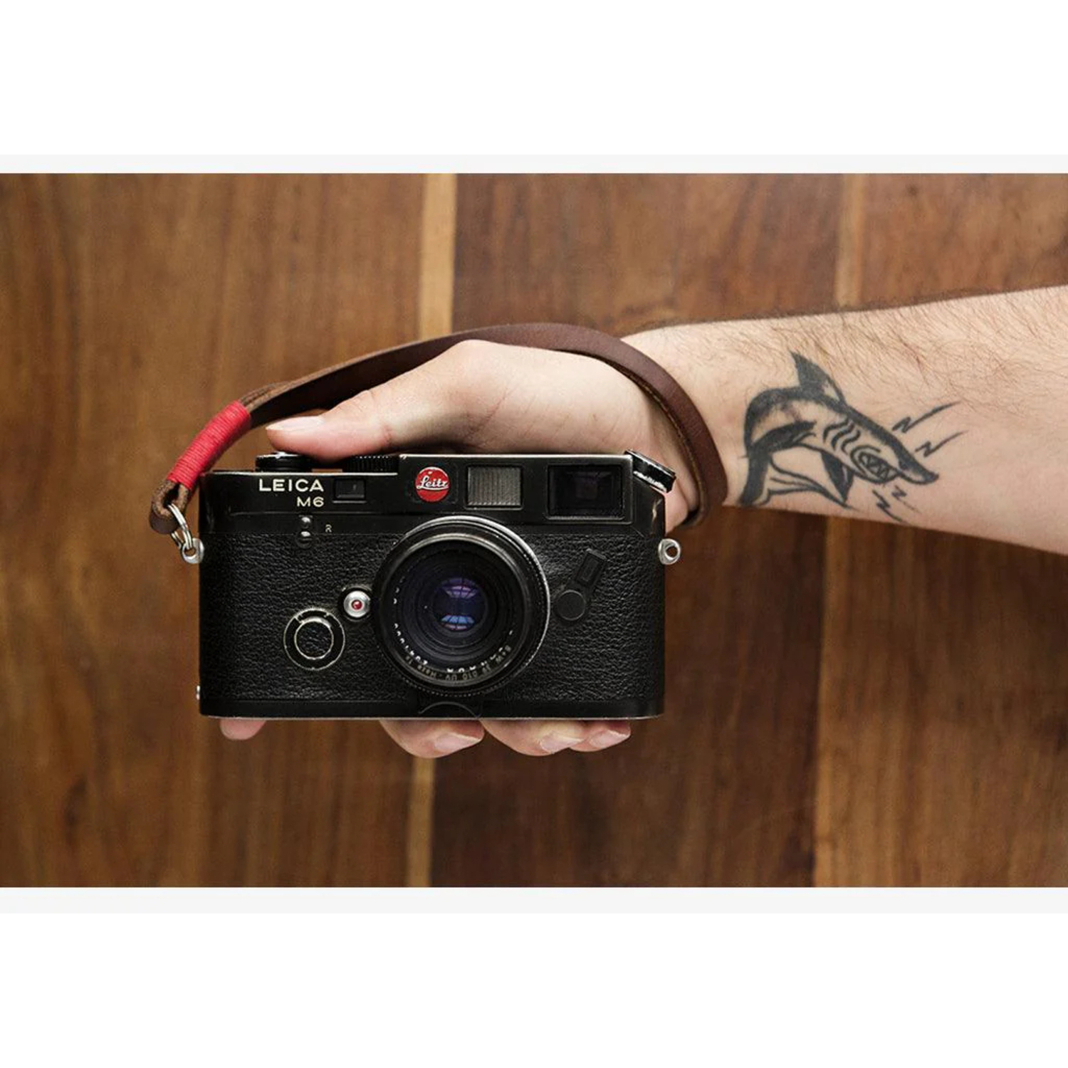 Bronkey Handschlaufe Tokyo #202 Leder braun-rot