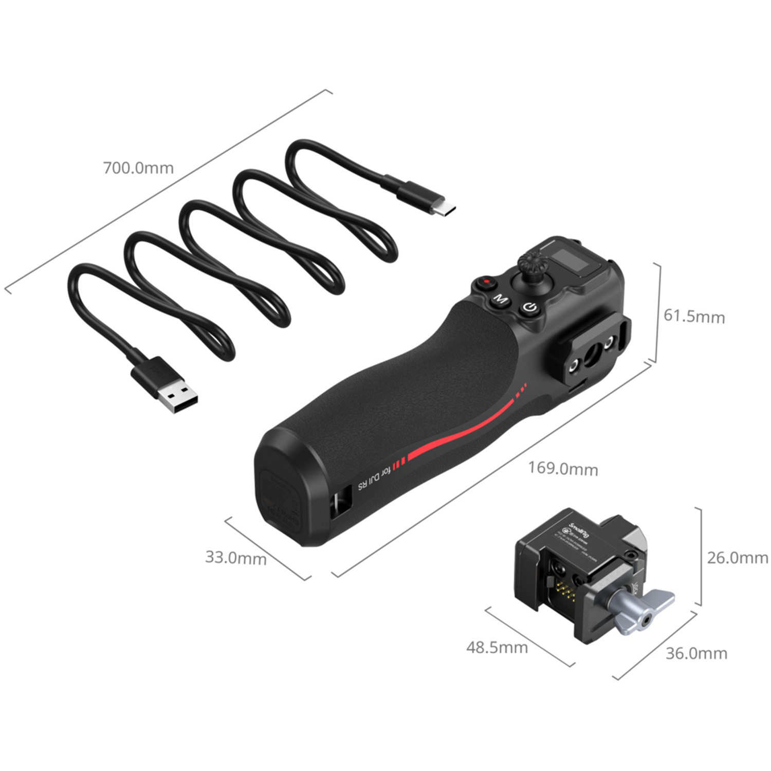 SmallRig Griff mit Follow Focus 4329 für DJI RS 4, RS 2, RS 3 Pro und RS 4 Pro