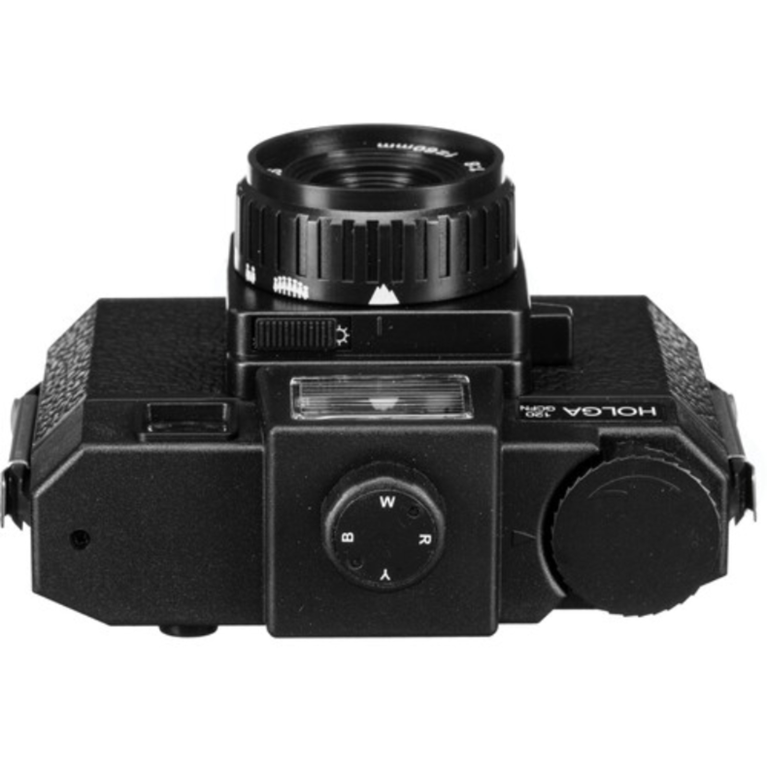 Holga 120GCFN mit Schwarzweißfilm und Batterie