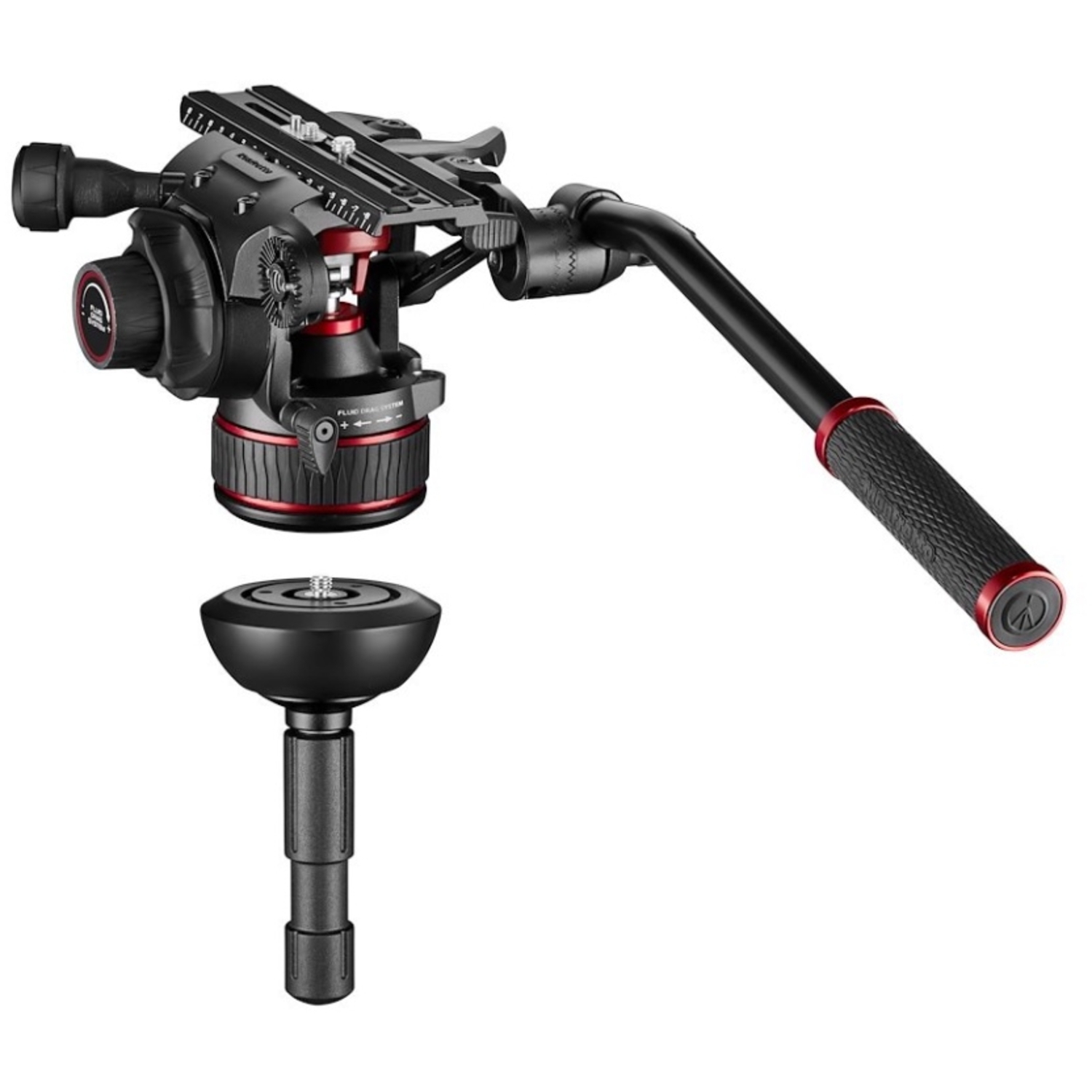 Manfrotto Nitrotech 612 & Alu Doppelrohr-Stativ mit Mittelspinne
