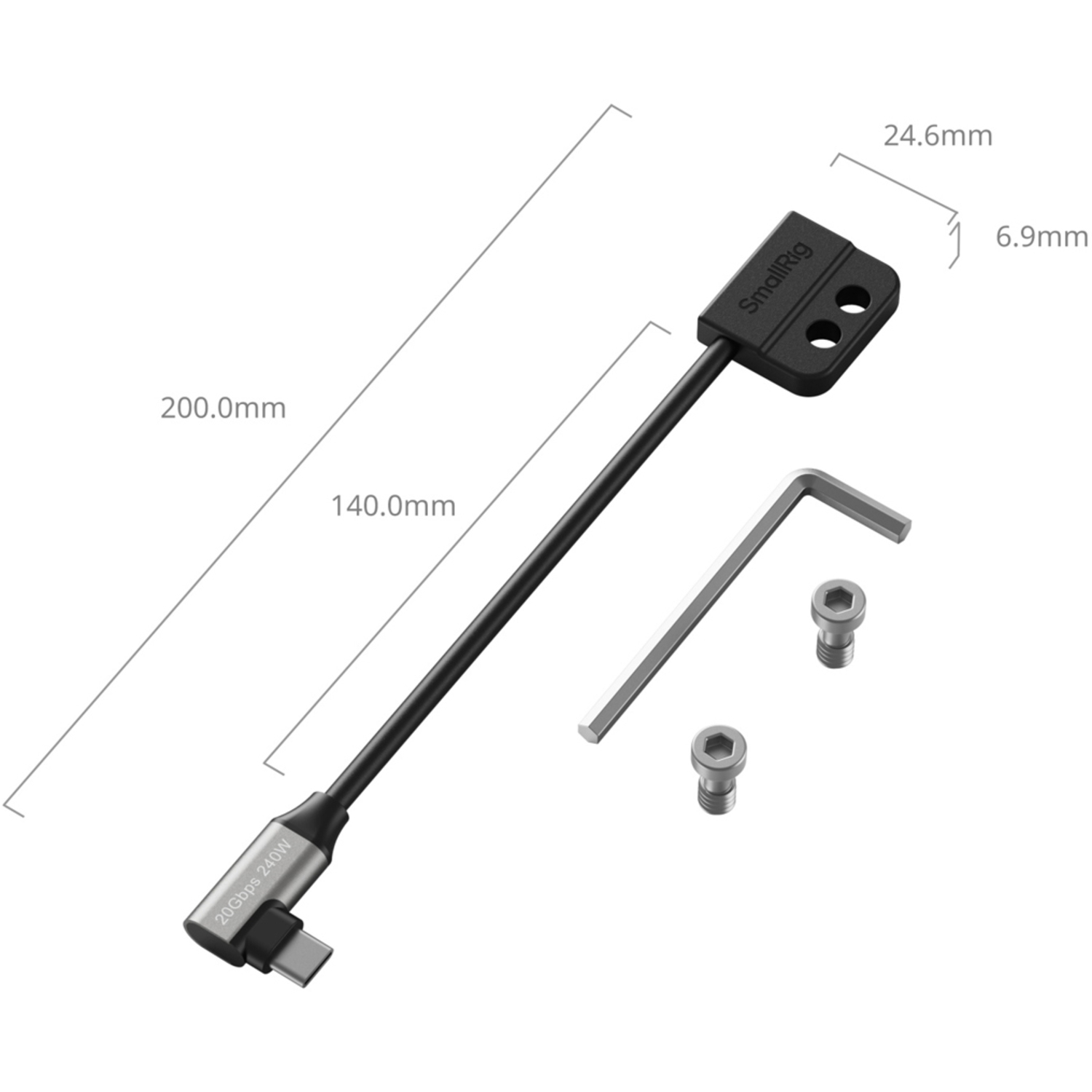 SmallRig USB-C Datenkabel Stecker auf Buchse 5595 14cm