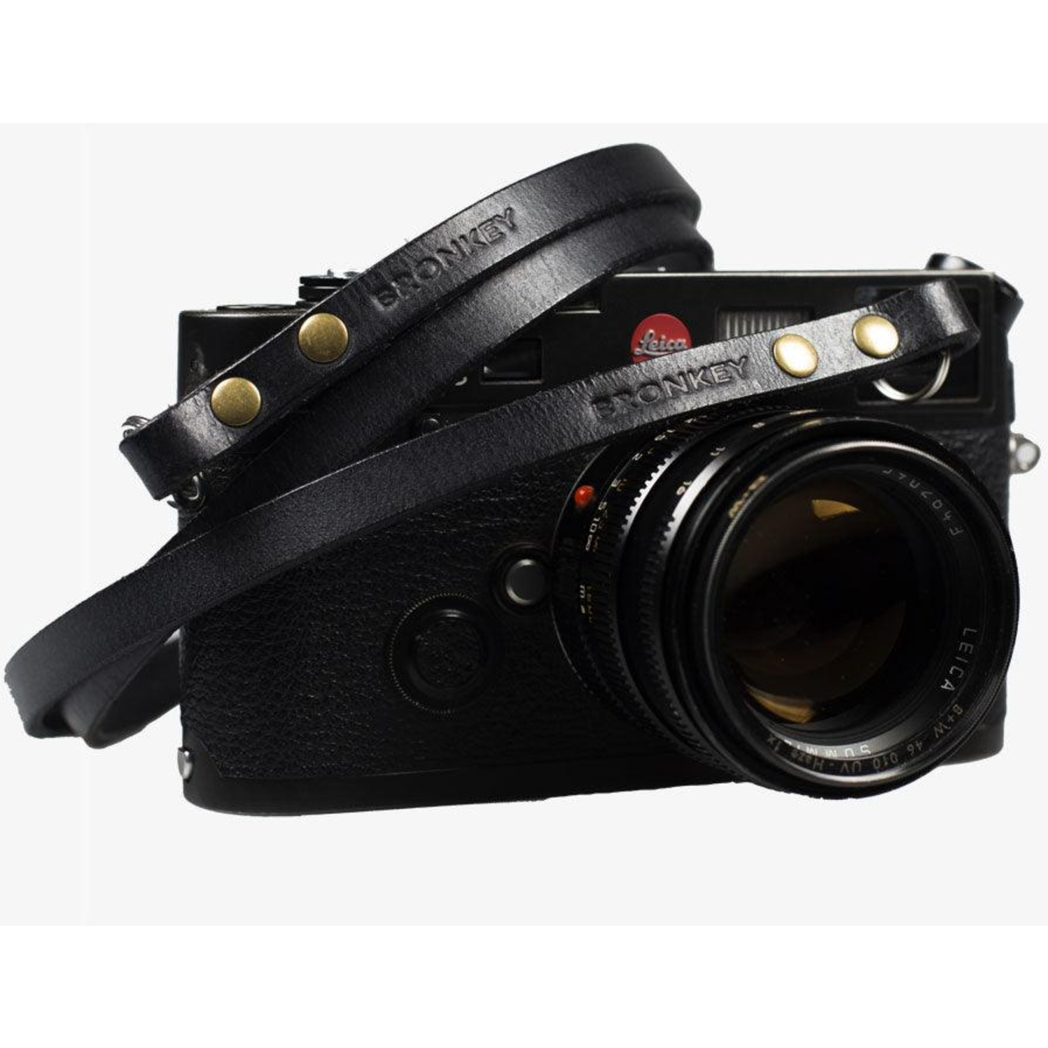 Bronkey Kameragurt Berlin #101 Leder 120cm schwarz