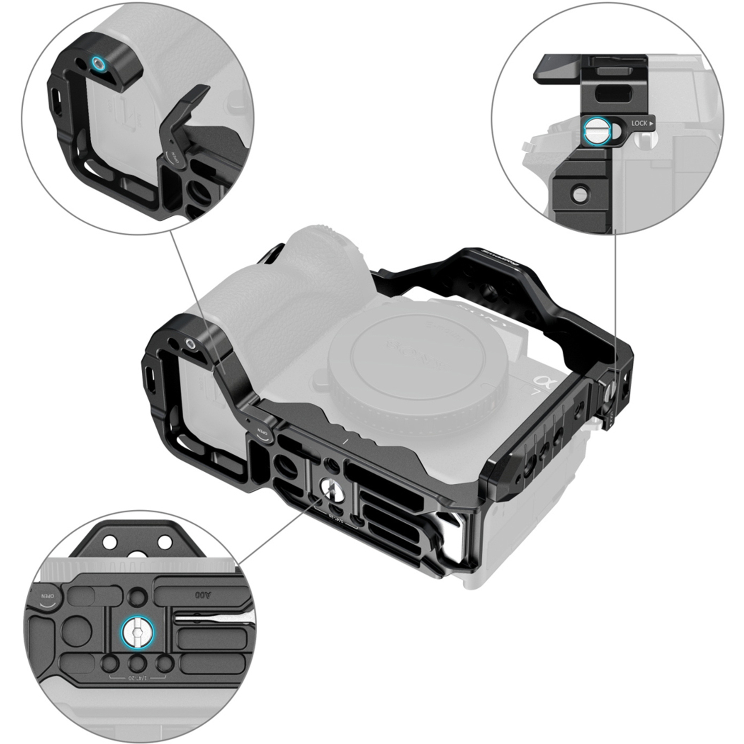 SmallRig HawLock Cage Kit Advanced Edition 5599 für Sony Alpha 7R V, 7 IV und 7S III
