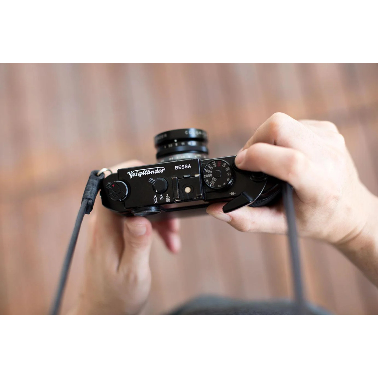 Bronkey Kameragurt Tokyo #104 Leder 95cm schwarz