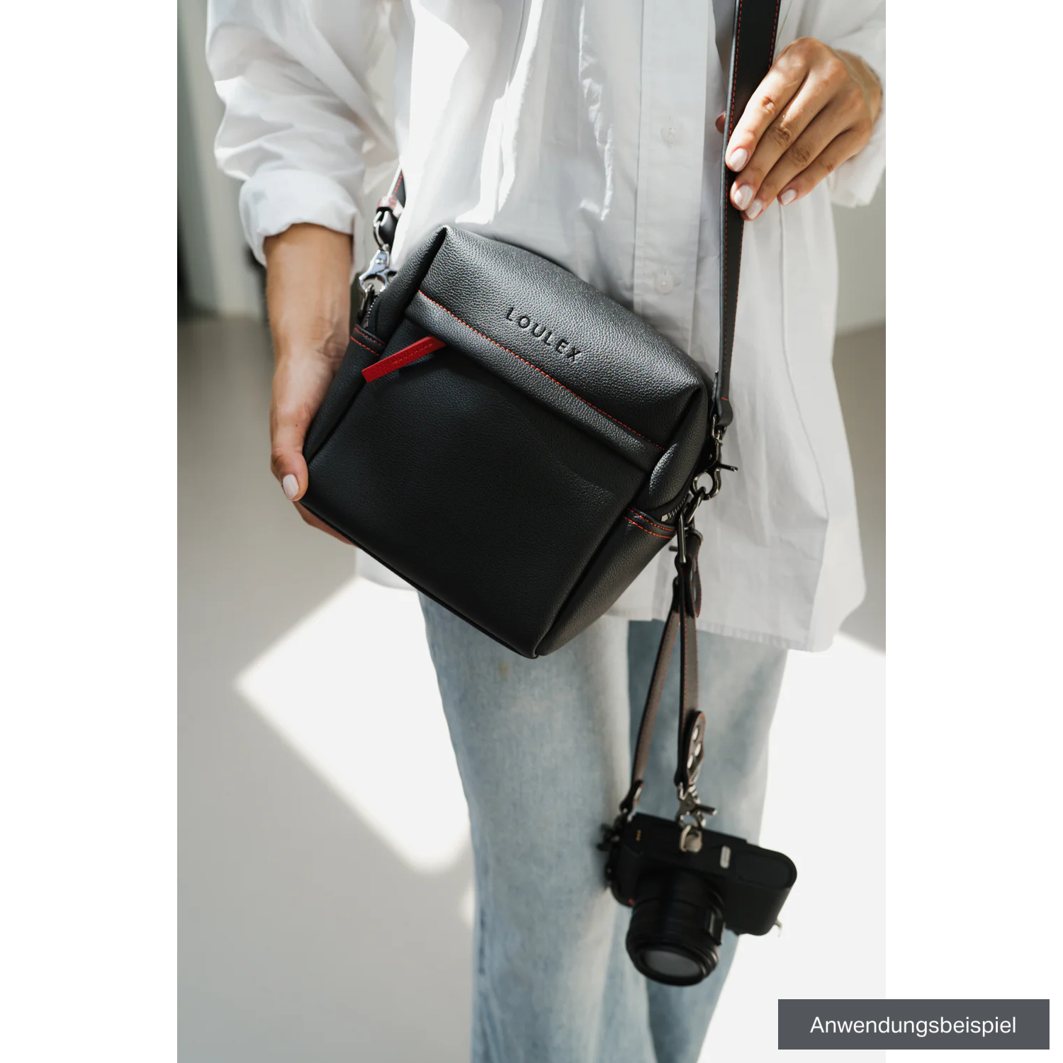 LOULEX Umhängetasche Organizer Bag M 6,1L schwarz-rot