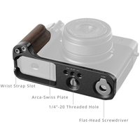 SmallRig L-förmige Montageplatte mit Holzgriff 5266 schwarz für Fujifilm GFX100RF 