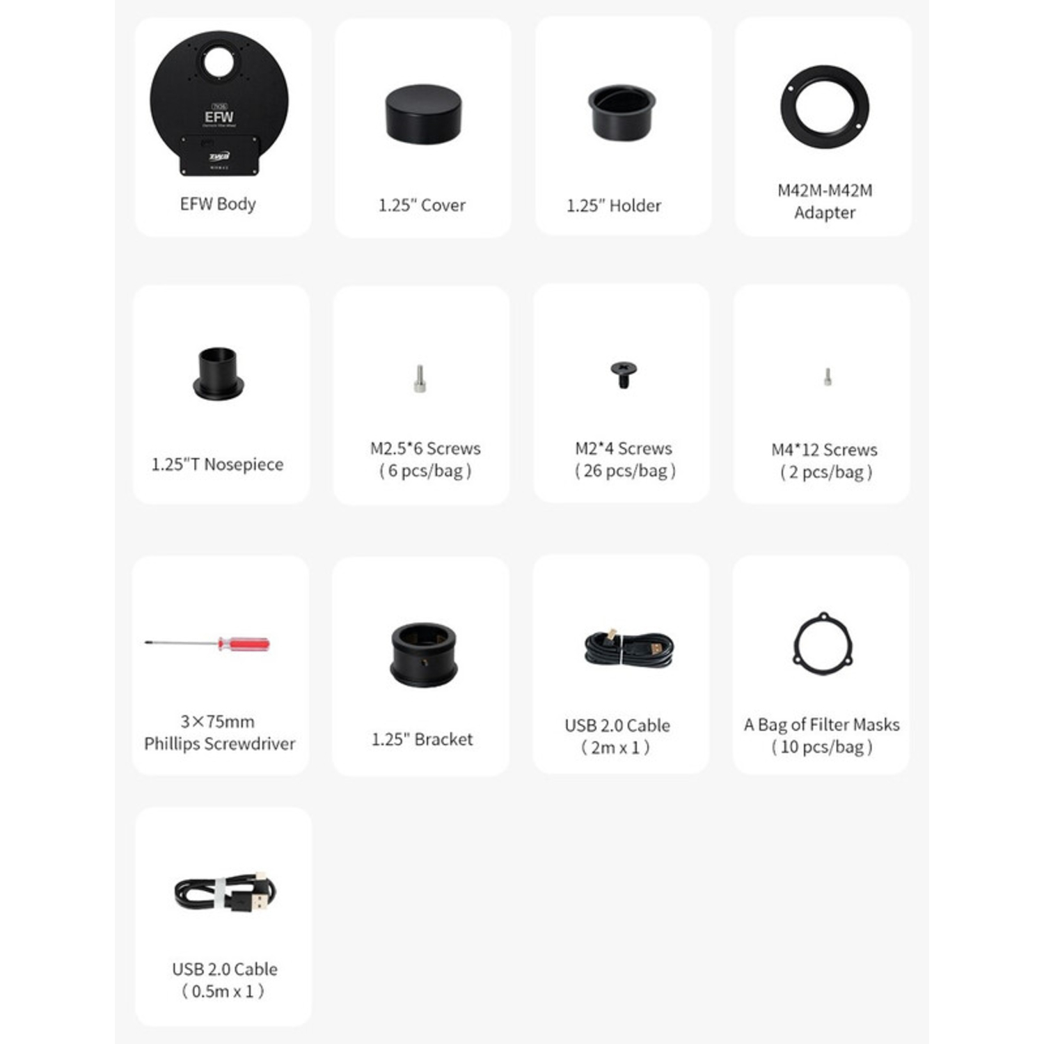 ZWO Motorisiertes Filterrad EFW 7x 36mm