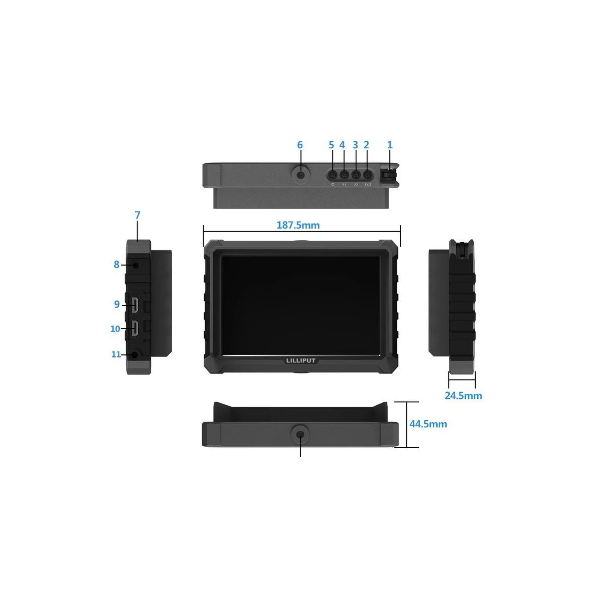 Lilliput a7s 7"LCD-Videomonitor 1920 x 1200 4K UHD, HDMI 1.4