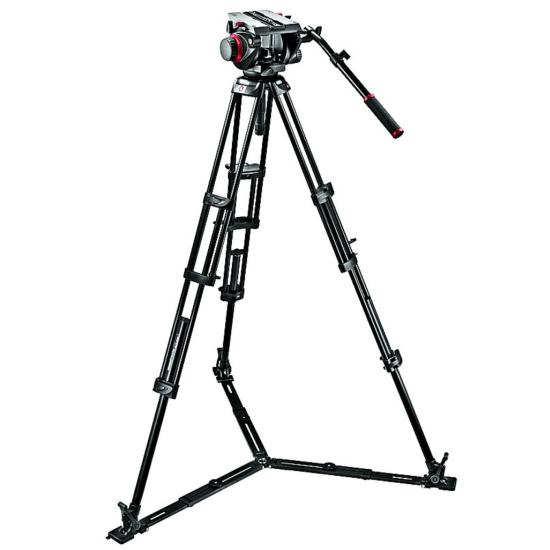 Manfrotto Pro Fluid Video-Neiger mit 100mm Halbkugel und 509PLONG + 545GBK Stativ Set