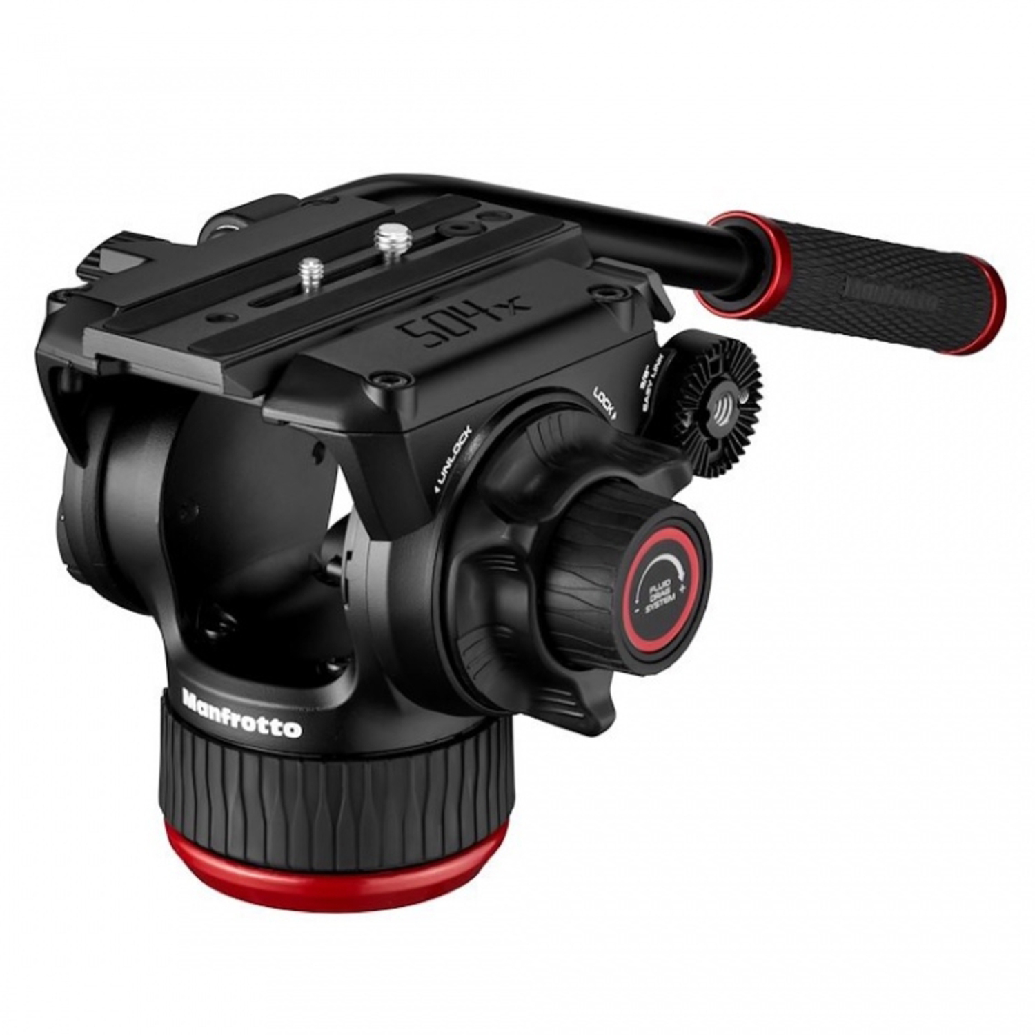 Manfrotto Fluid-Videokopf 504X mit Carbonfaser-Doppelrohrstativ MS