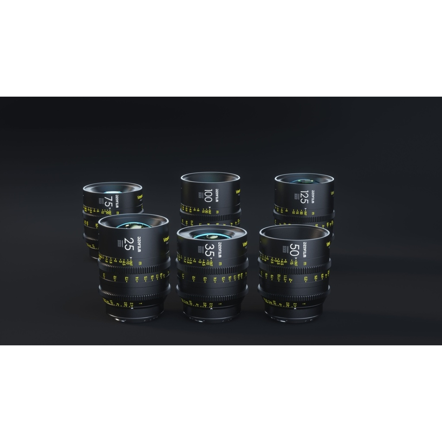 DZOFILM VESPID PRIME 6-Lens Kit 25/35/50/75/100/125mm T2.1 für Arri PL-Mount