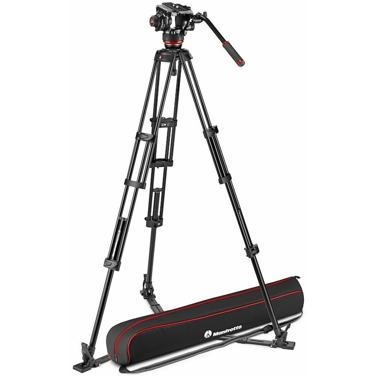 Manfrotto Fluid Videokopf 504X mit Alu Doppelrohrstativ GS