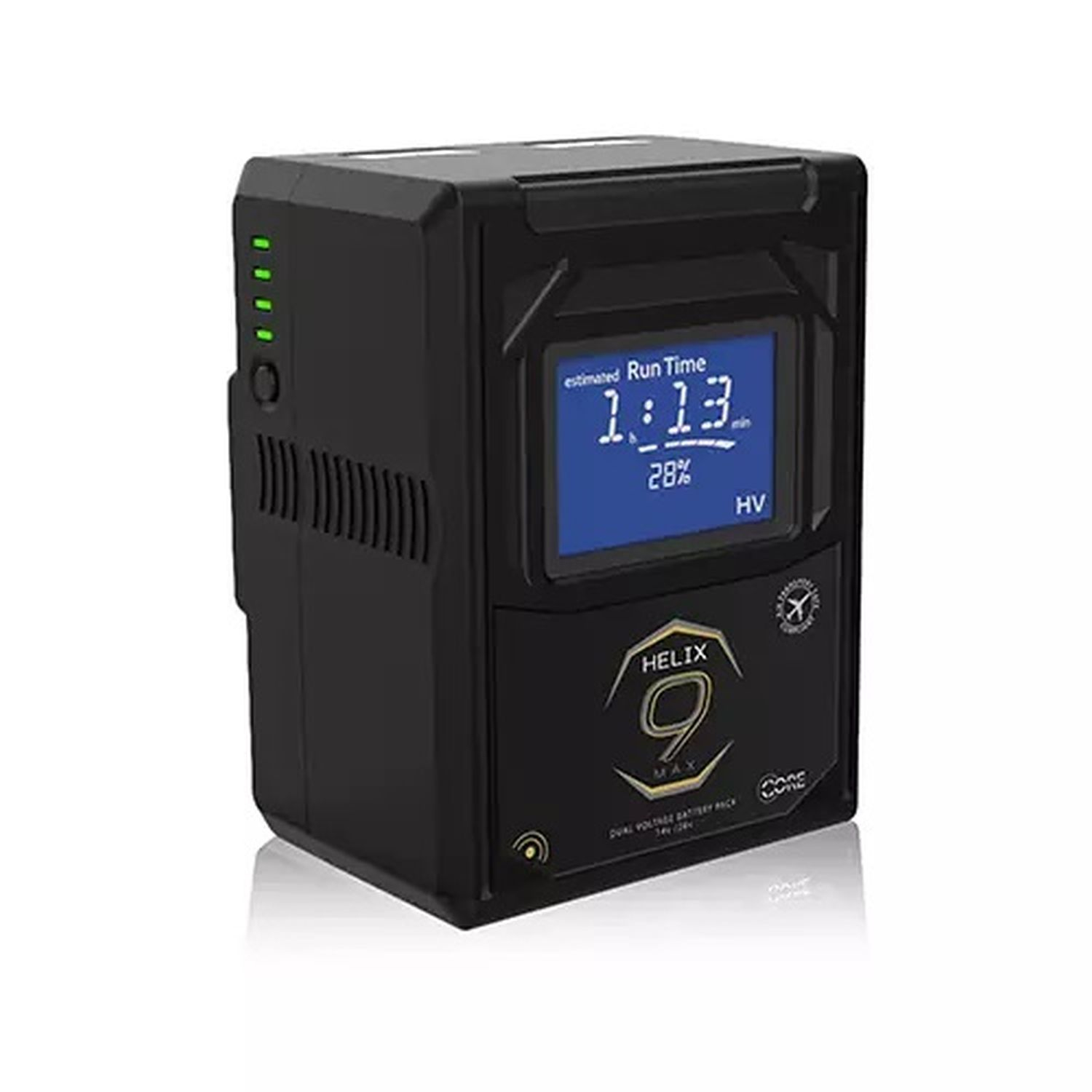 Core SWX HLX-9MXAG Helix Max 98 Gold Mount Lithium-Ionen-Akku mit doppelter Spannung