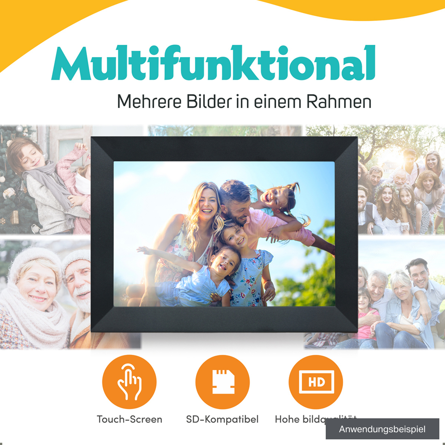 Pora&Co Digitaler Bilderrahmen WF-805T 8" schwarz