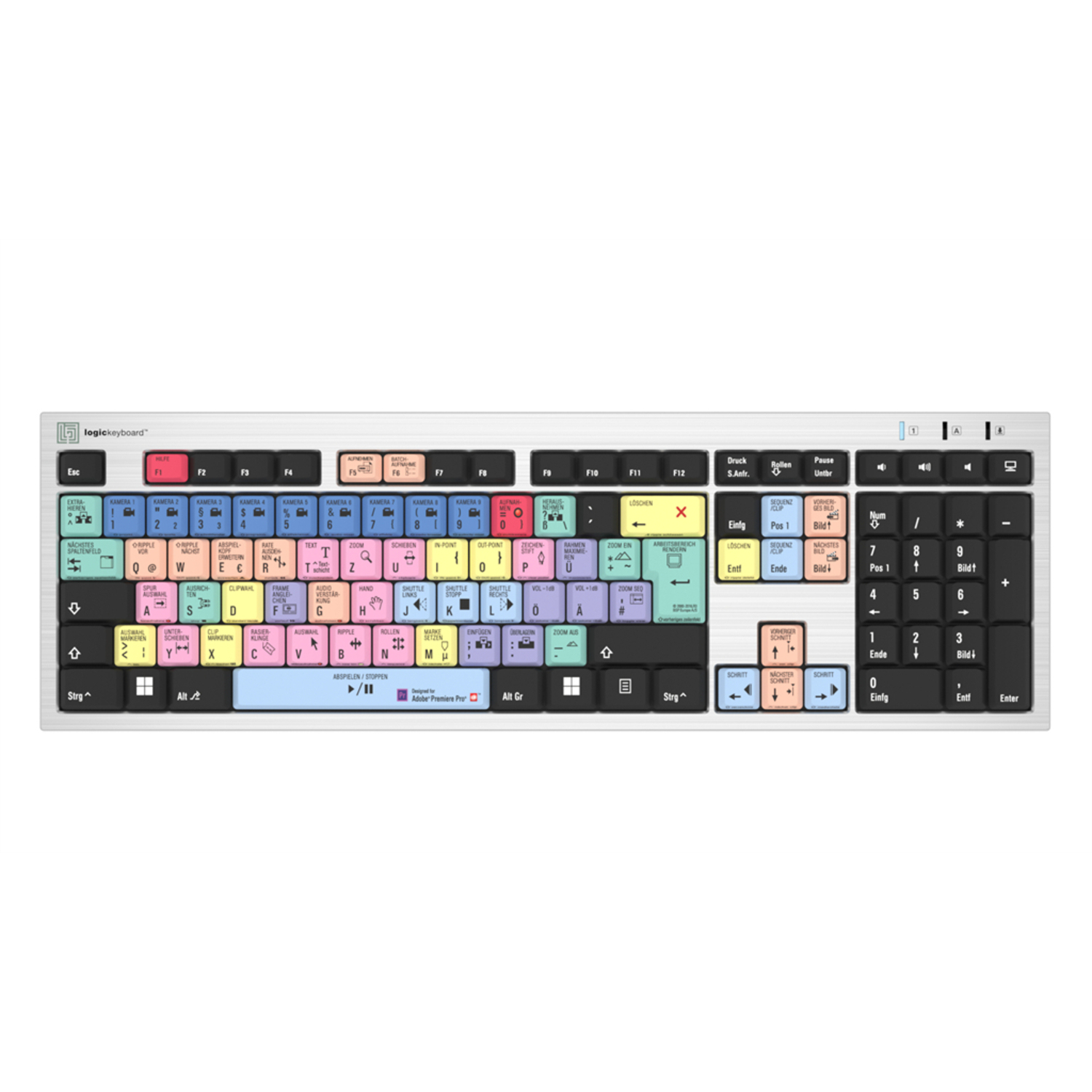 LogicKeyboard Premiere Pro CC PC Slimline Keyboard DE