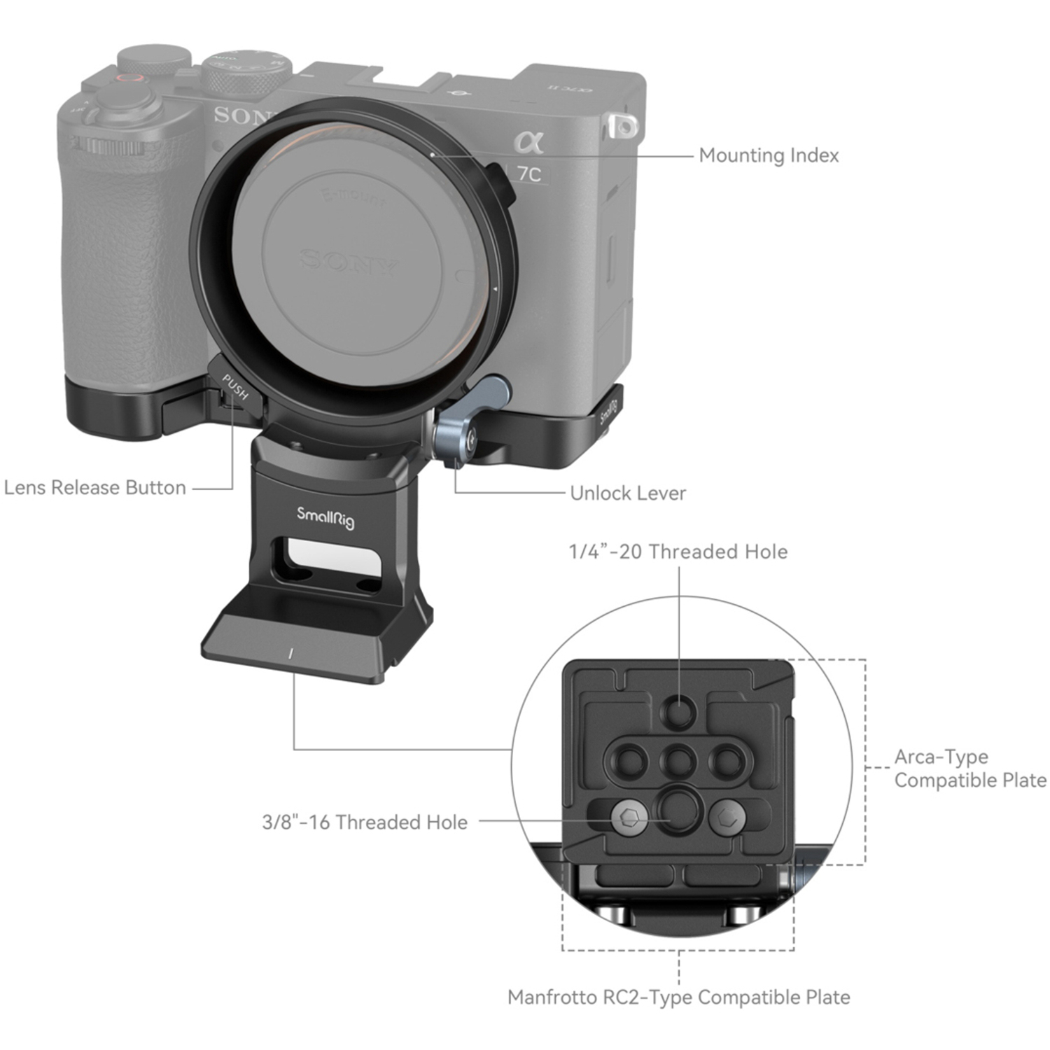 SmallRig Montageplatten-Set 4570 für Sony Alpha 7C II und 7CR