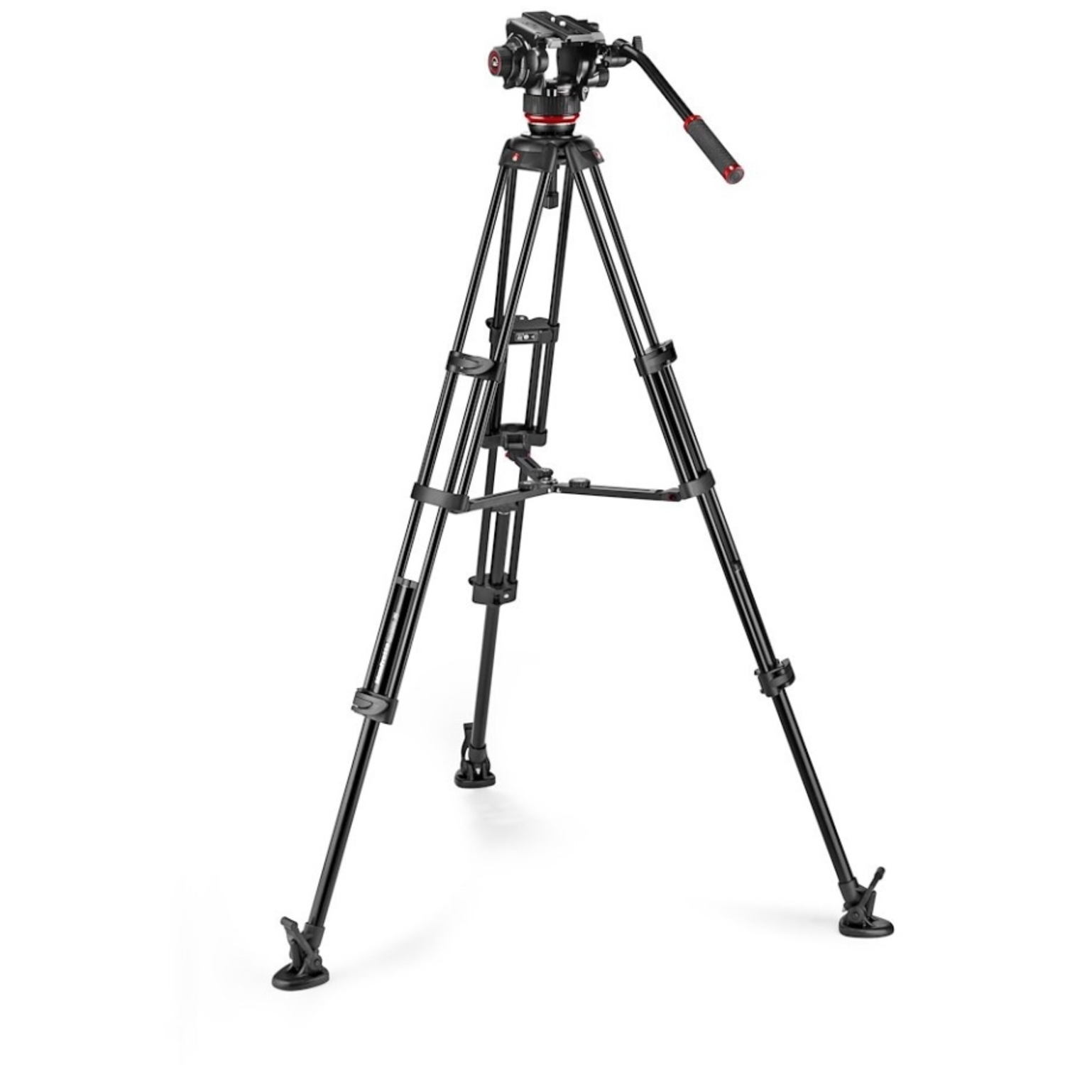 Manfrotto Fluid-Videokopf 504X mit Alu-Doppelrohrstativ MS