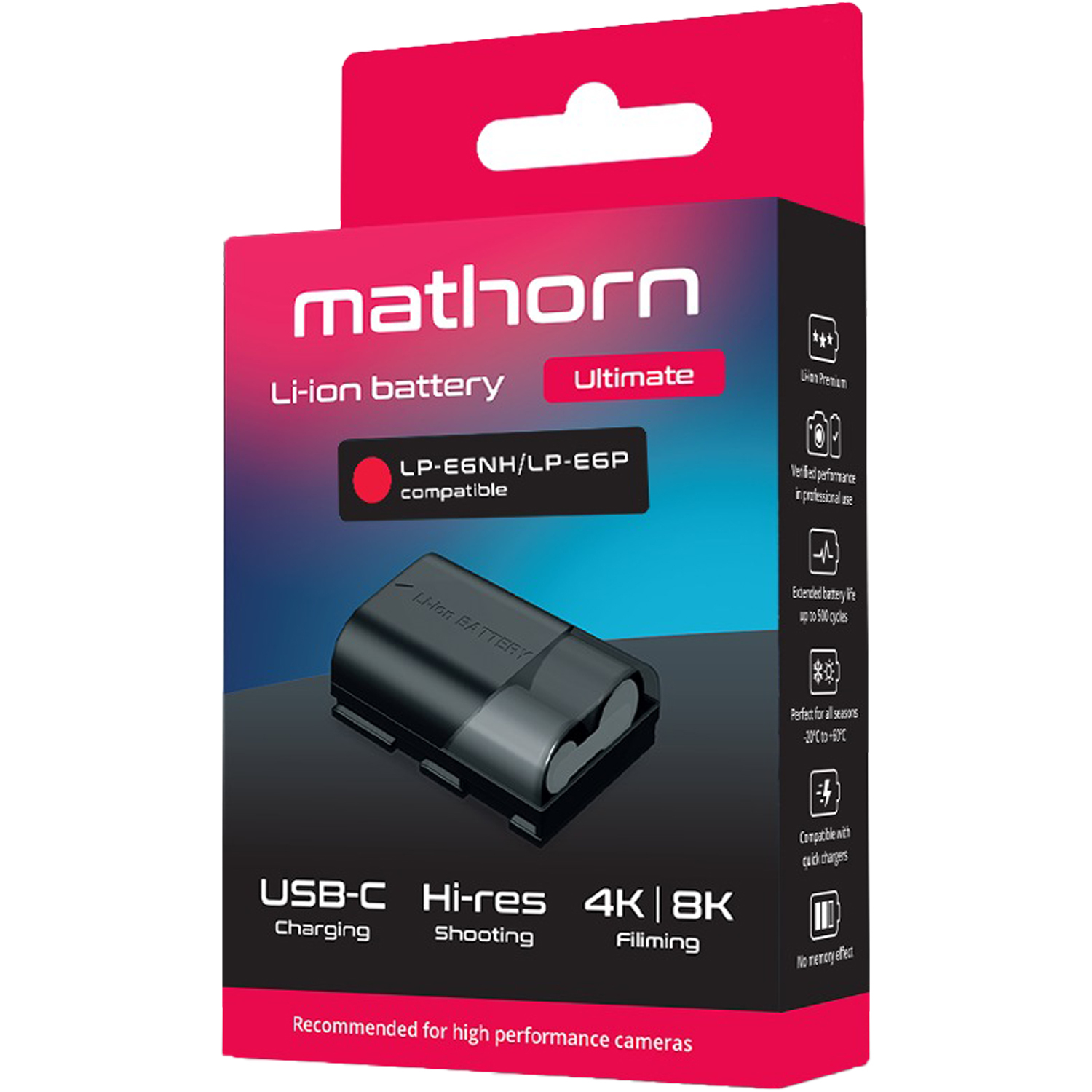 Mathorn Akku MB-204 Ultimate USB-C für Canon LP-E6NH