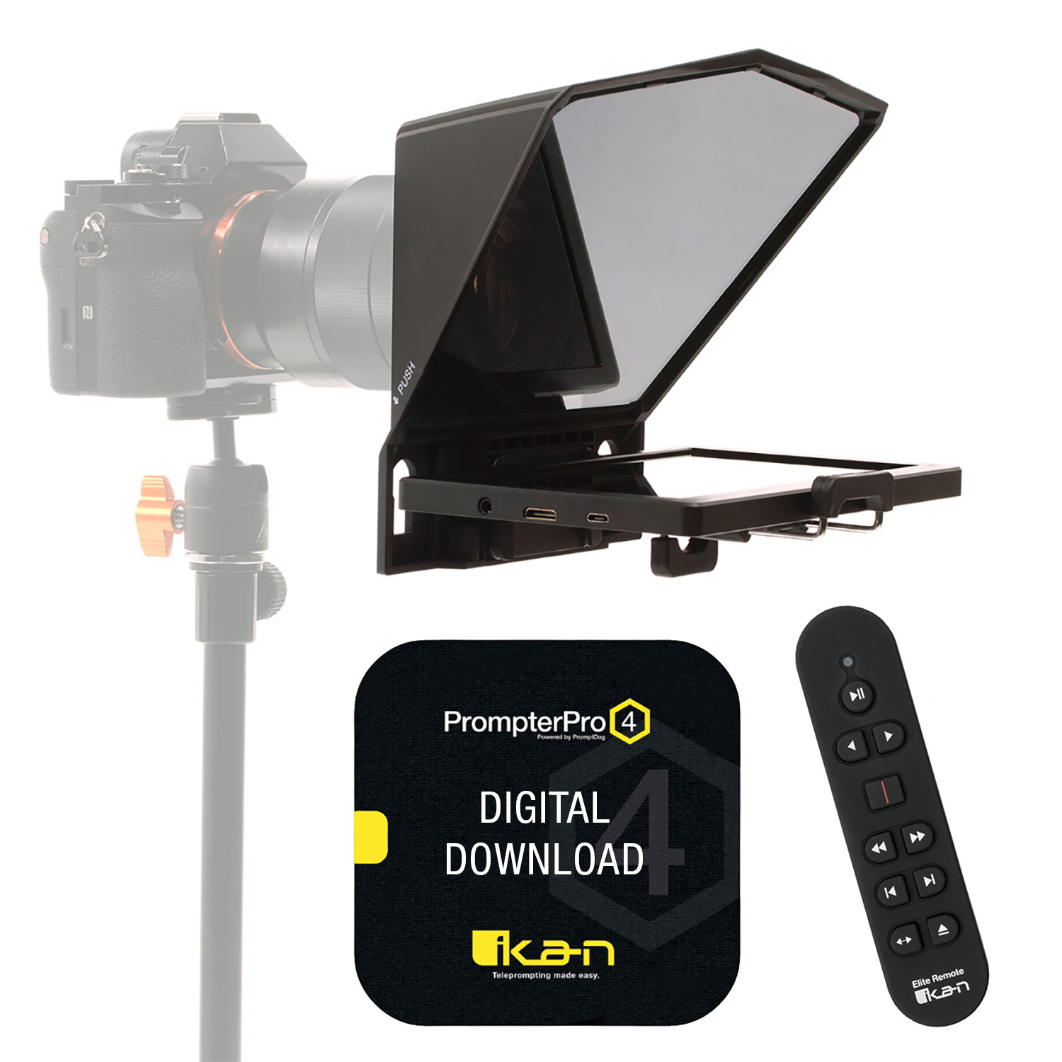 Ikan Homestream Teleprompter mit 7″ Monitor, Fernbedienung und PROMPTERPRO4 neuwertiger Rückläufer