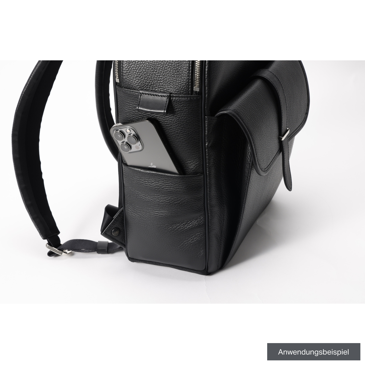 Artisan & Artist ACAM-EX0002 Premium Leder-Rucksack ''TOKYO'' schwarz