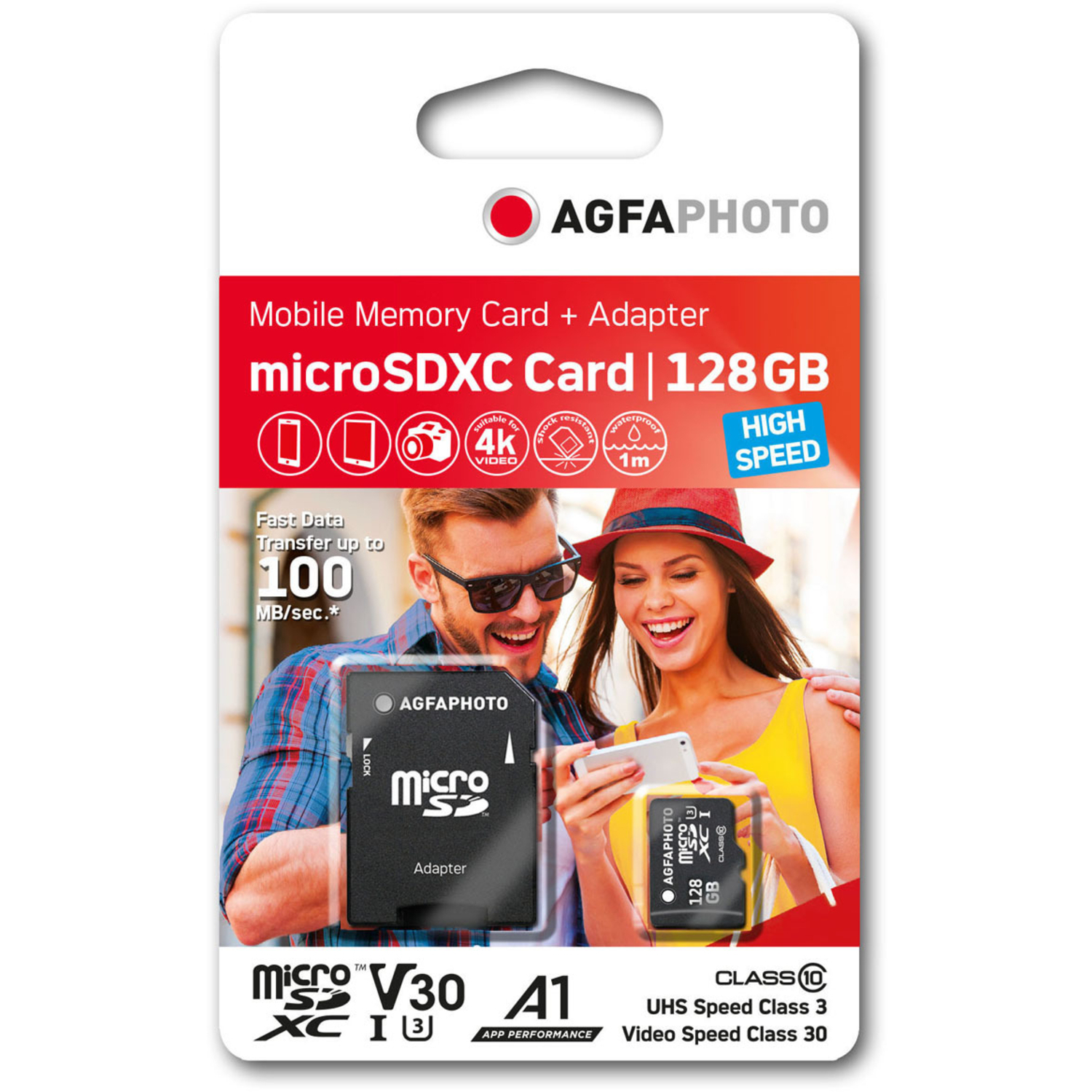 AgfaPhoto 128GB microSDXC V30 mit Adapter