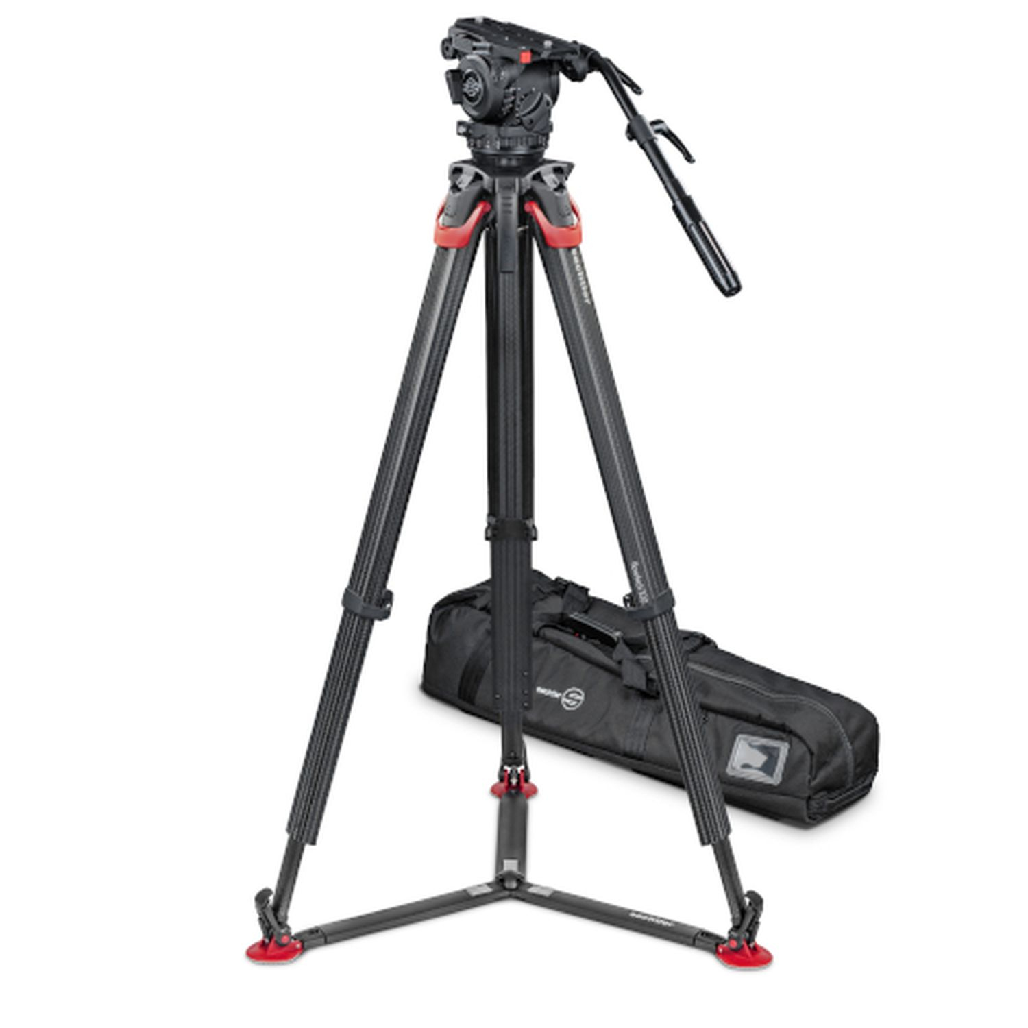 Sachtler SAC1910FTGS System Cine 7+7 Kohlefaser mit Stativkopf, flowtech® Stativ, Bodenspinne und Tasche