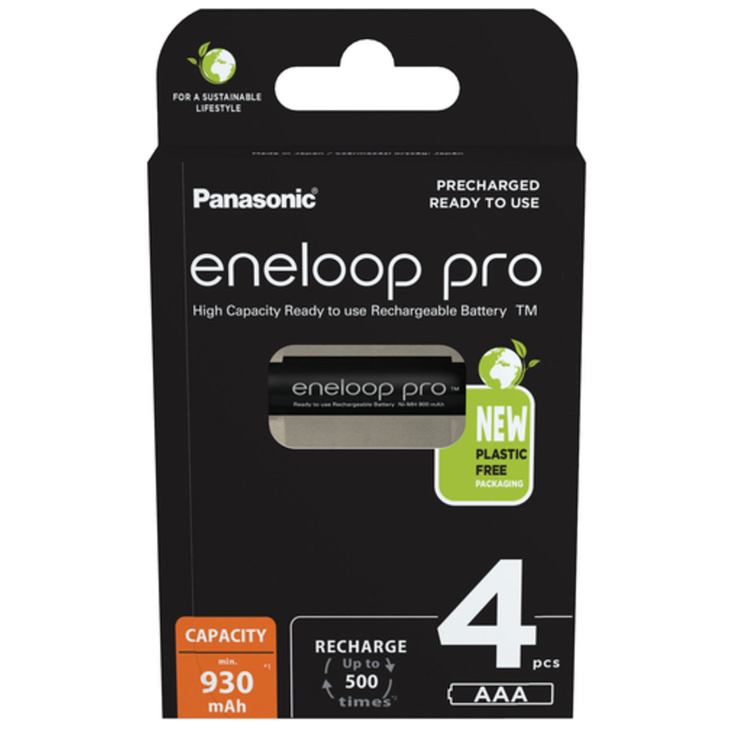 Panasonic Batterie eneloop pro BK-4HCDE4BE AAA Micro Ni-MH 1,2V 4er Pack 