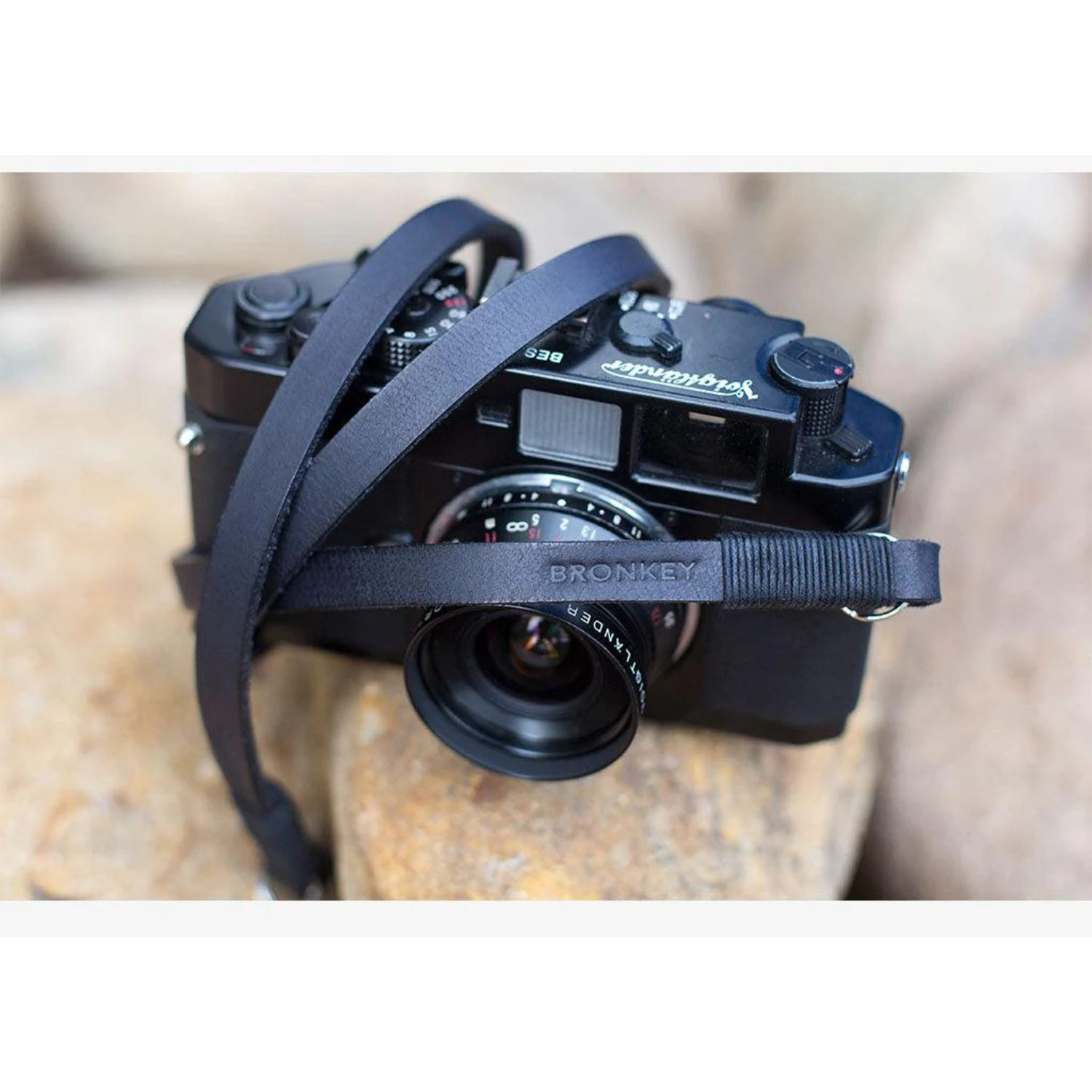 Bronkey Kameragurt Tokyo #104 Leder 95cm schwarz