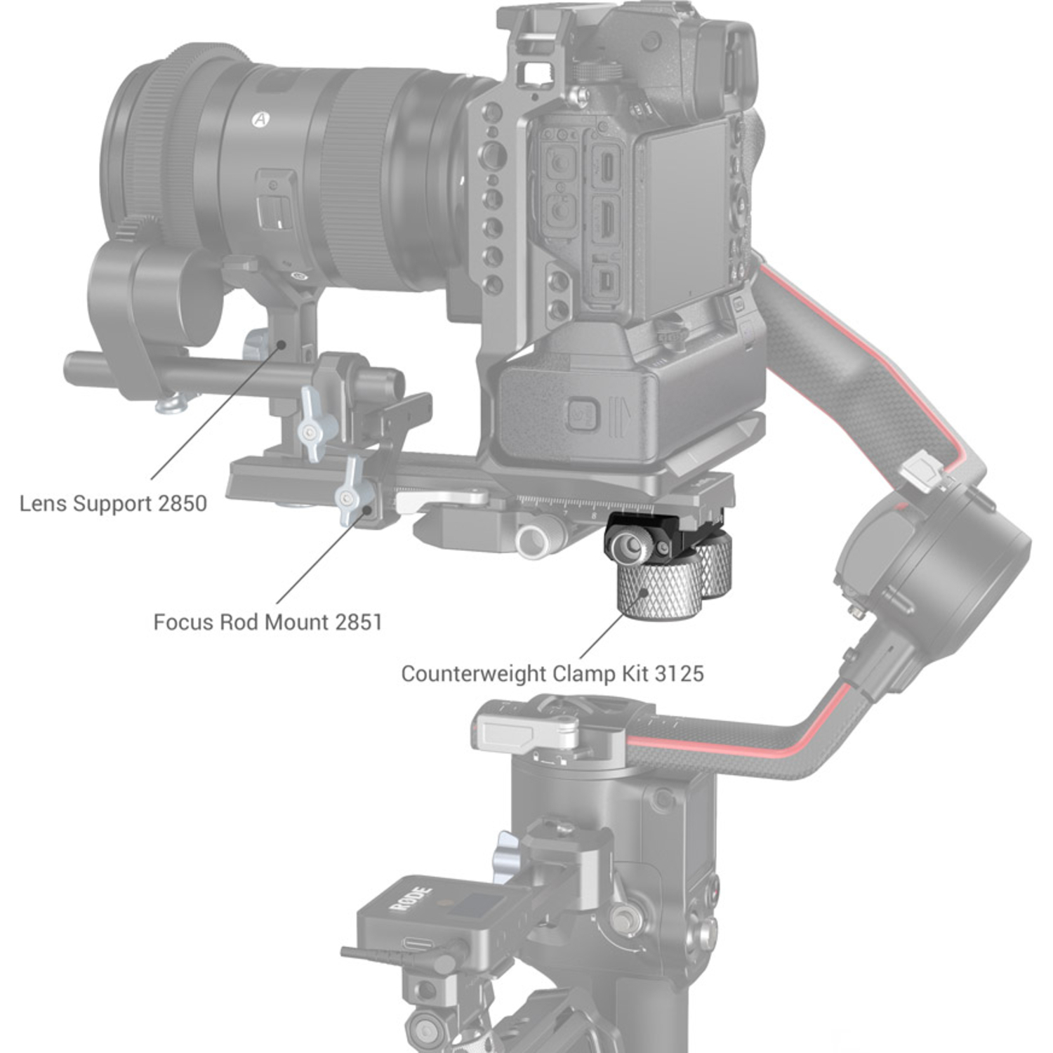 SmallRig Schnellwechselplatte erweitert 3031 für DJI RS2 und Ronin-S Gimbal