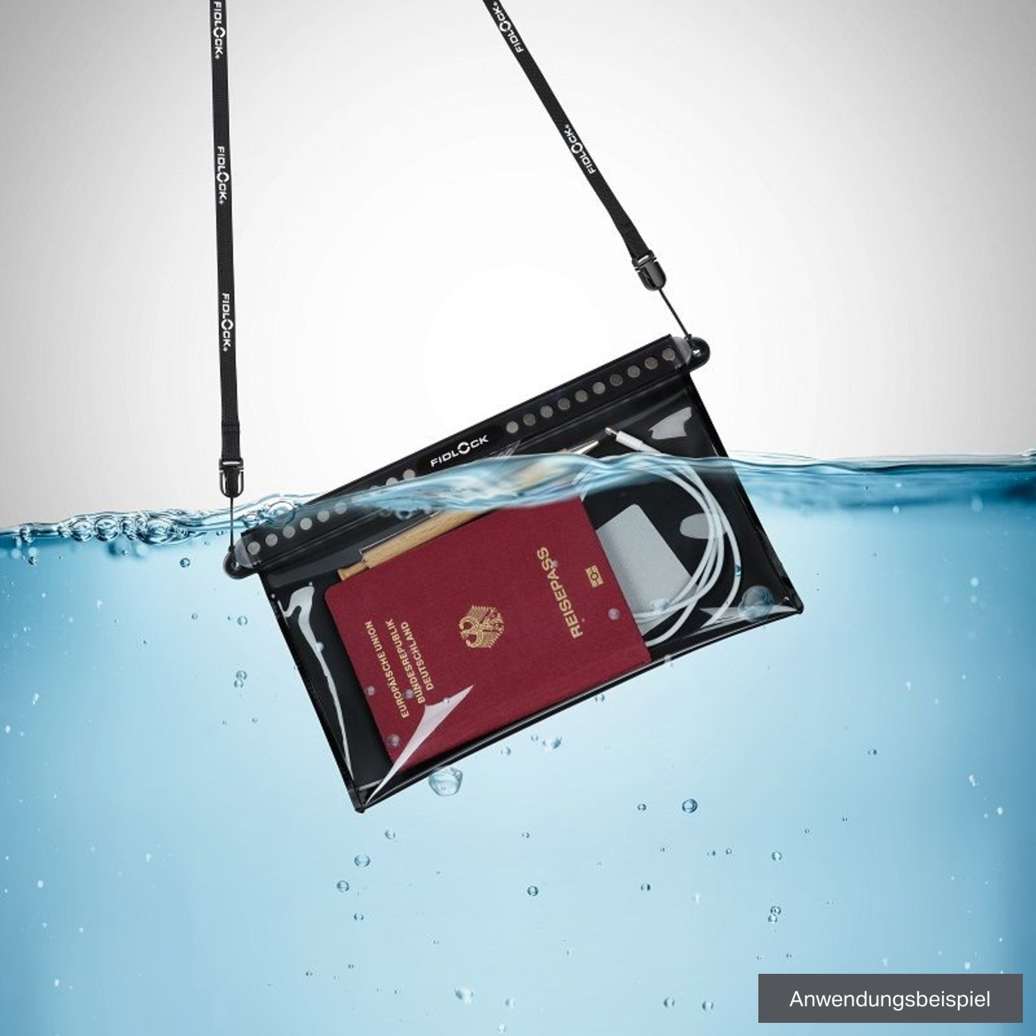 Fidlock HERMETIC dry bag L, transparent-schwarz