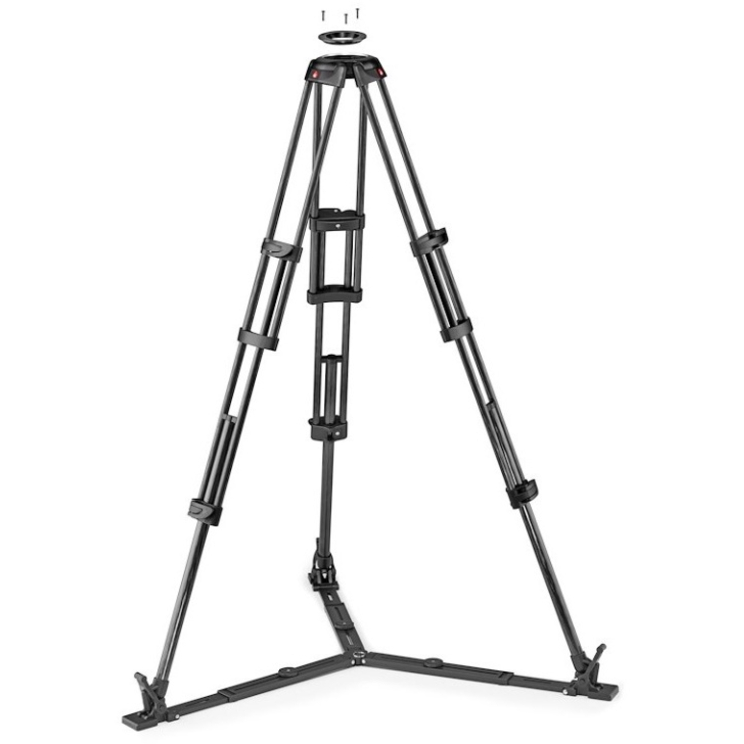 Manfrotto Fluid-Videokopf 504X mit Carbonfaser-Doppelrohrstativ GS